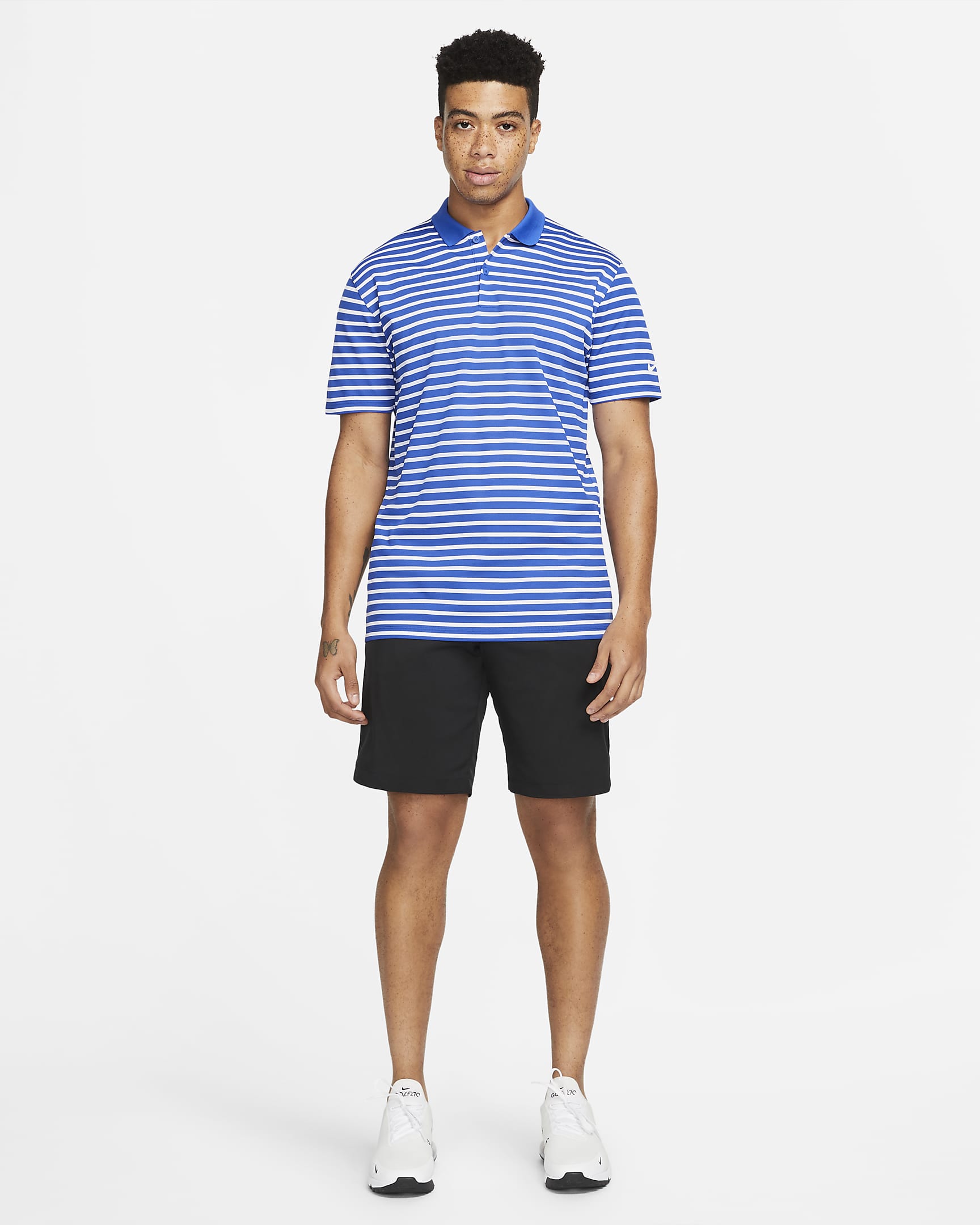 Nike Dri-FIT Victory Men's Striped Golf Polo - Game Royal/White