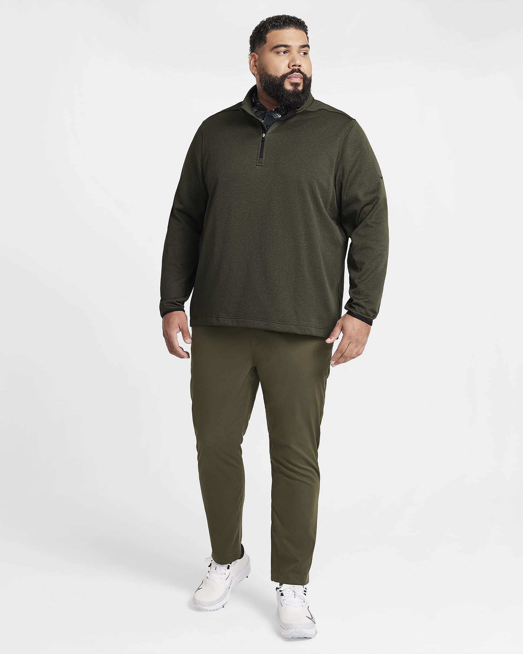 Nike Therma-FIT Victory Men's 1/4-Zip Golf Top - Cargo Khaki/Black