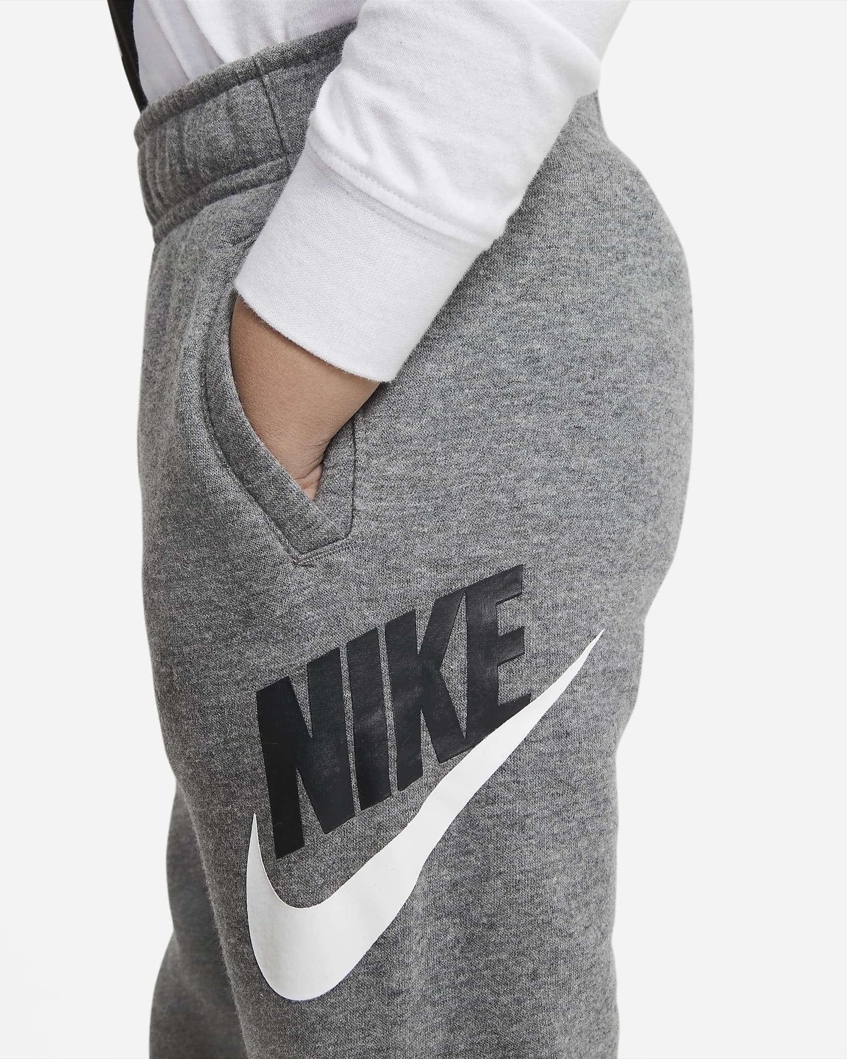 Pantalones para niños pequeños Nike Sportswear Club Fleece - Carbono jaspeado