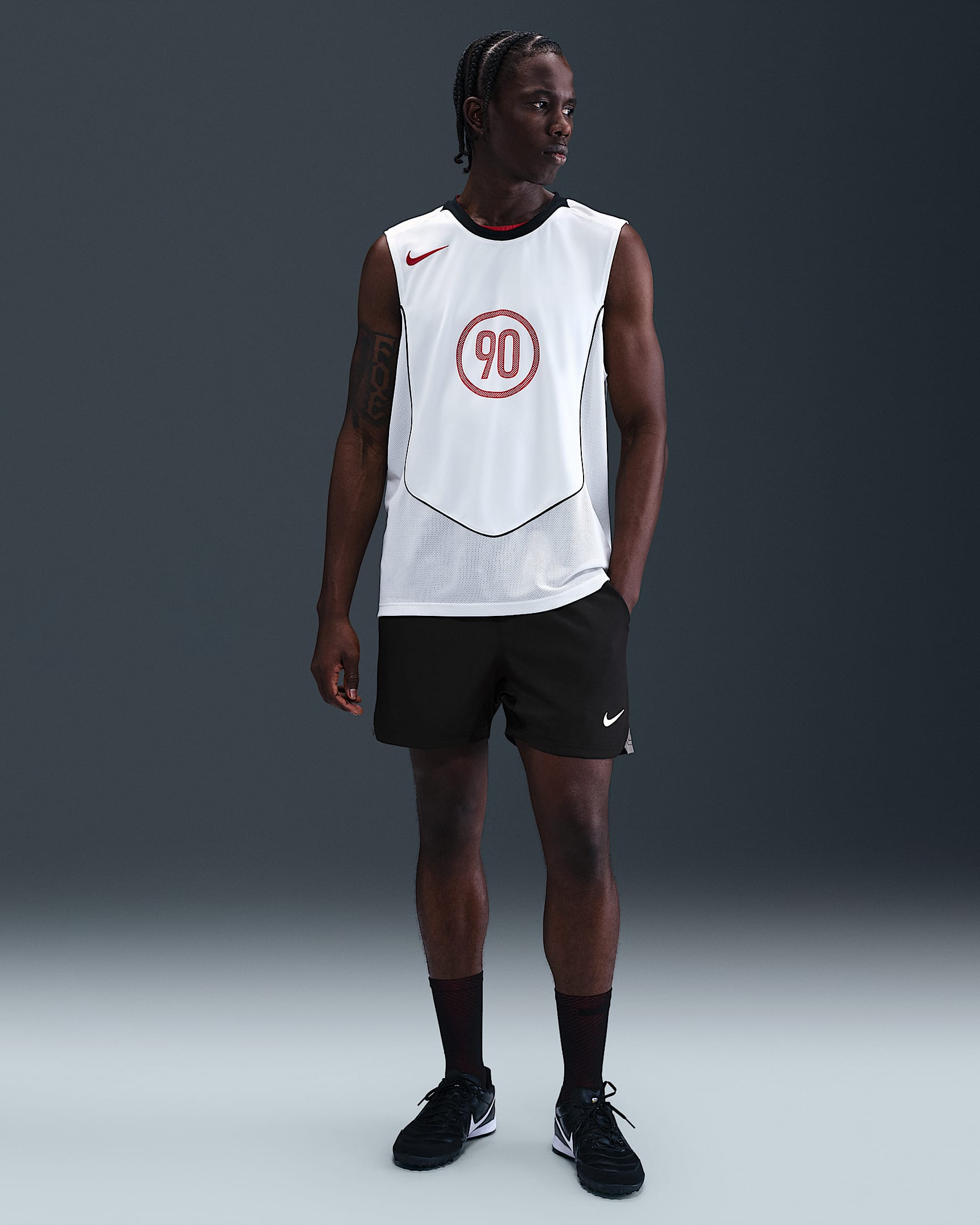 Nike Total 90 Men's Dri-FIT Soccer Shorts - Black/Light Graphite/Sail