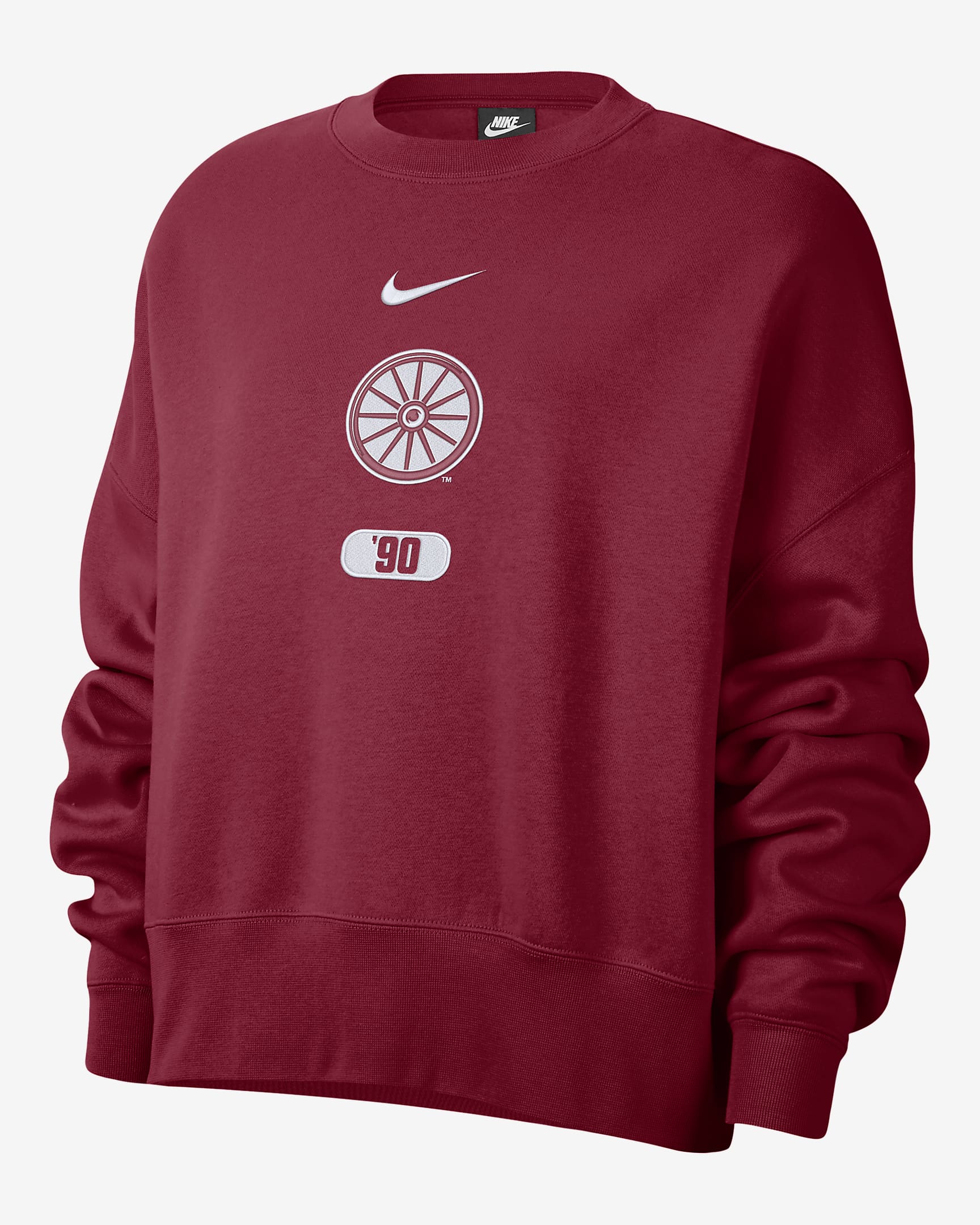 Oklahoma Women's Nike College Crew-Neck Sweatshirt - Team Crimson