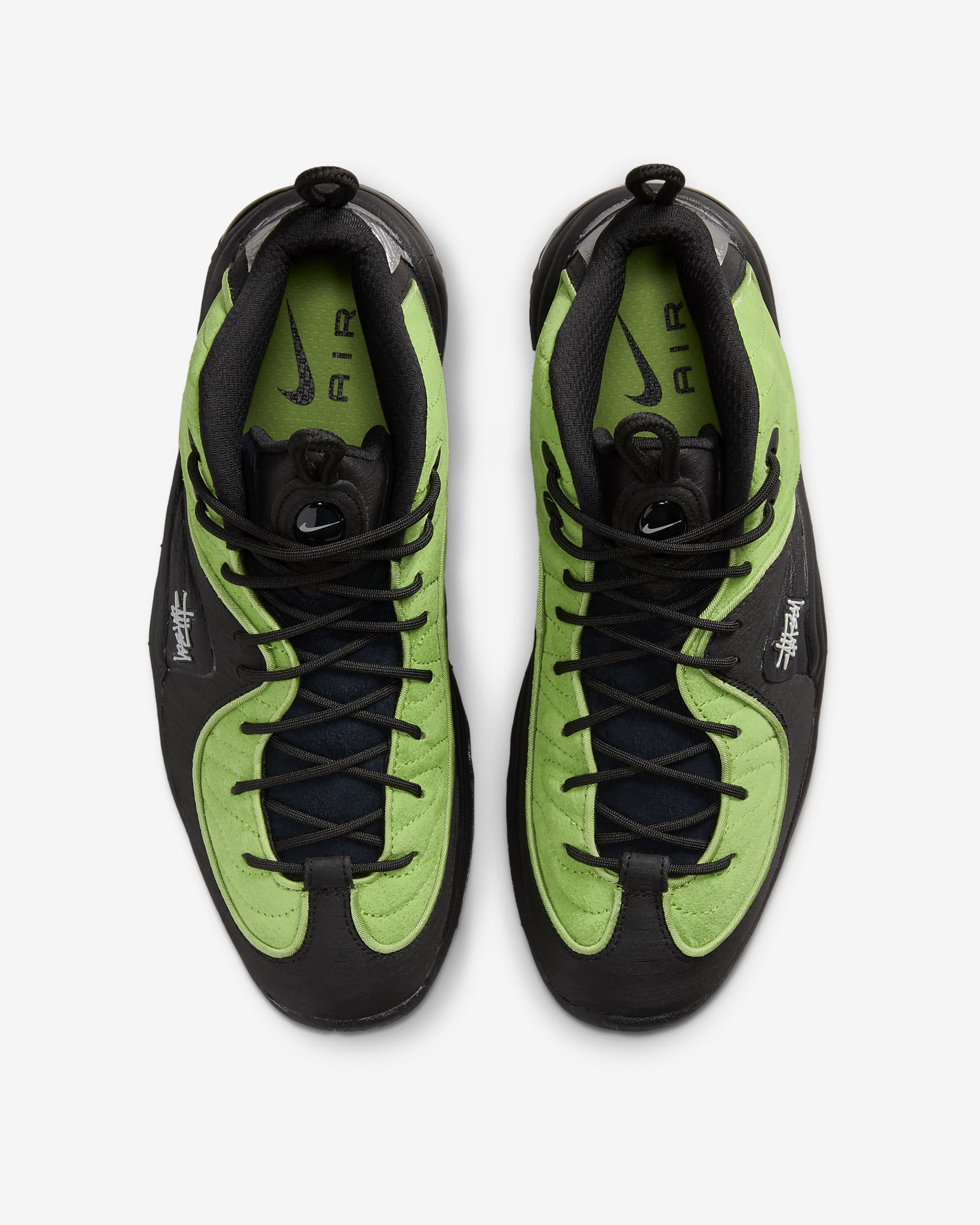 Nike Air Penny 2 x Stüssy-sko til mænd - Vivid Green/sort/sort