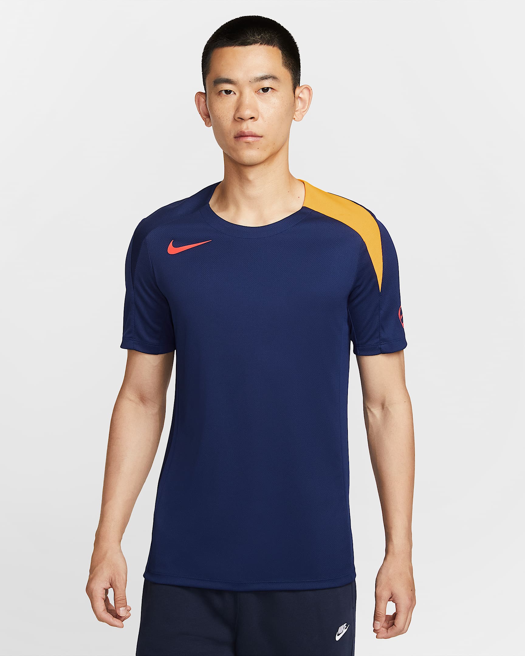 ナイキ ストライク メンズ Dri-FIT サッカートップ - ブルーボイド/ブルーボイド/レーザーオレンジ/ブライトクリムゾン