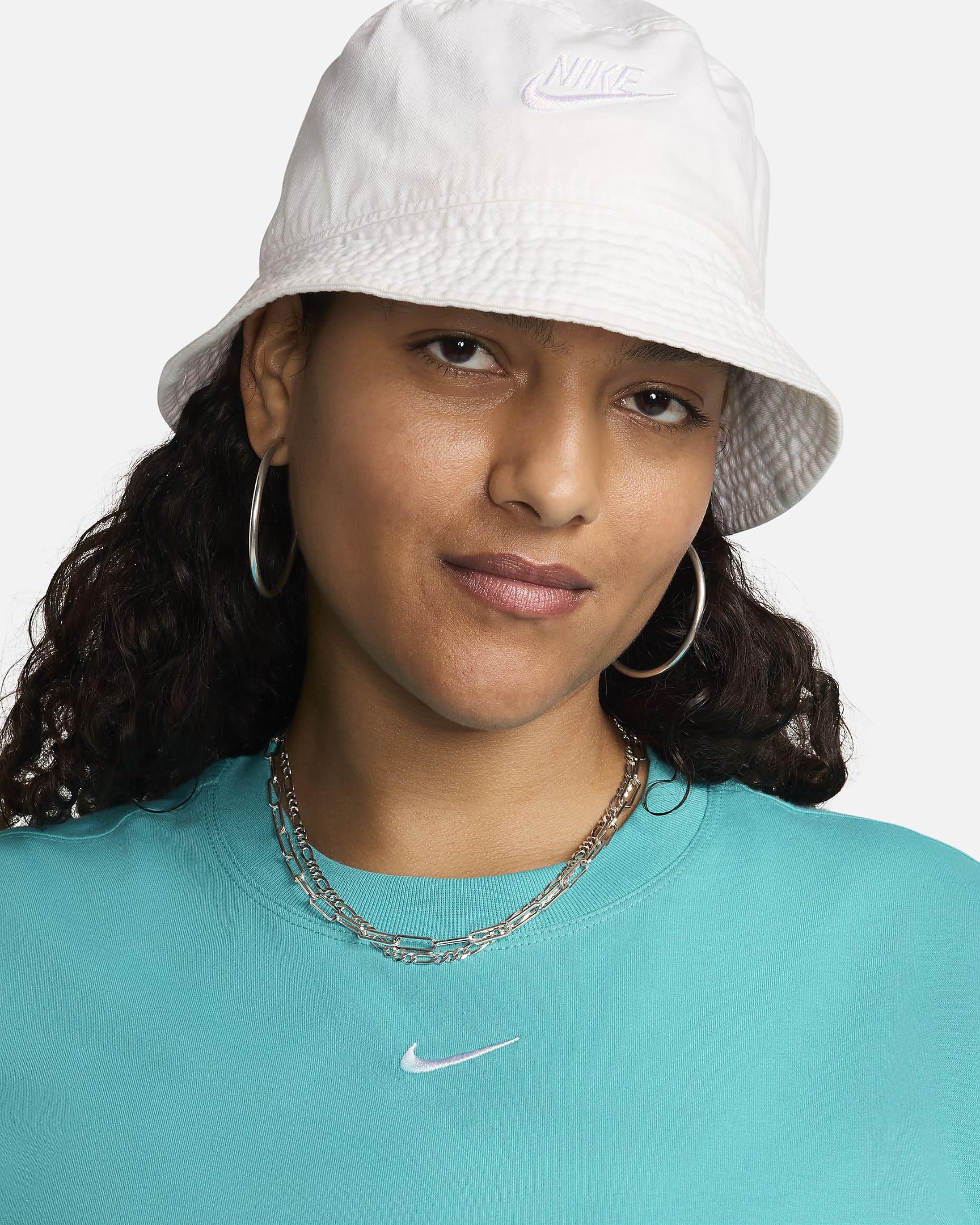 Playera para mujer Nike Sportswear Essential - Cactus empolvado/Blanco