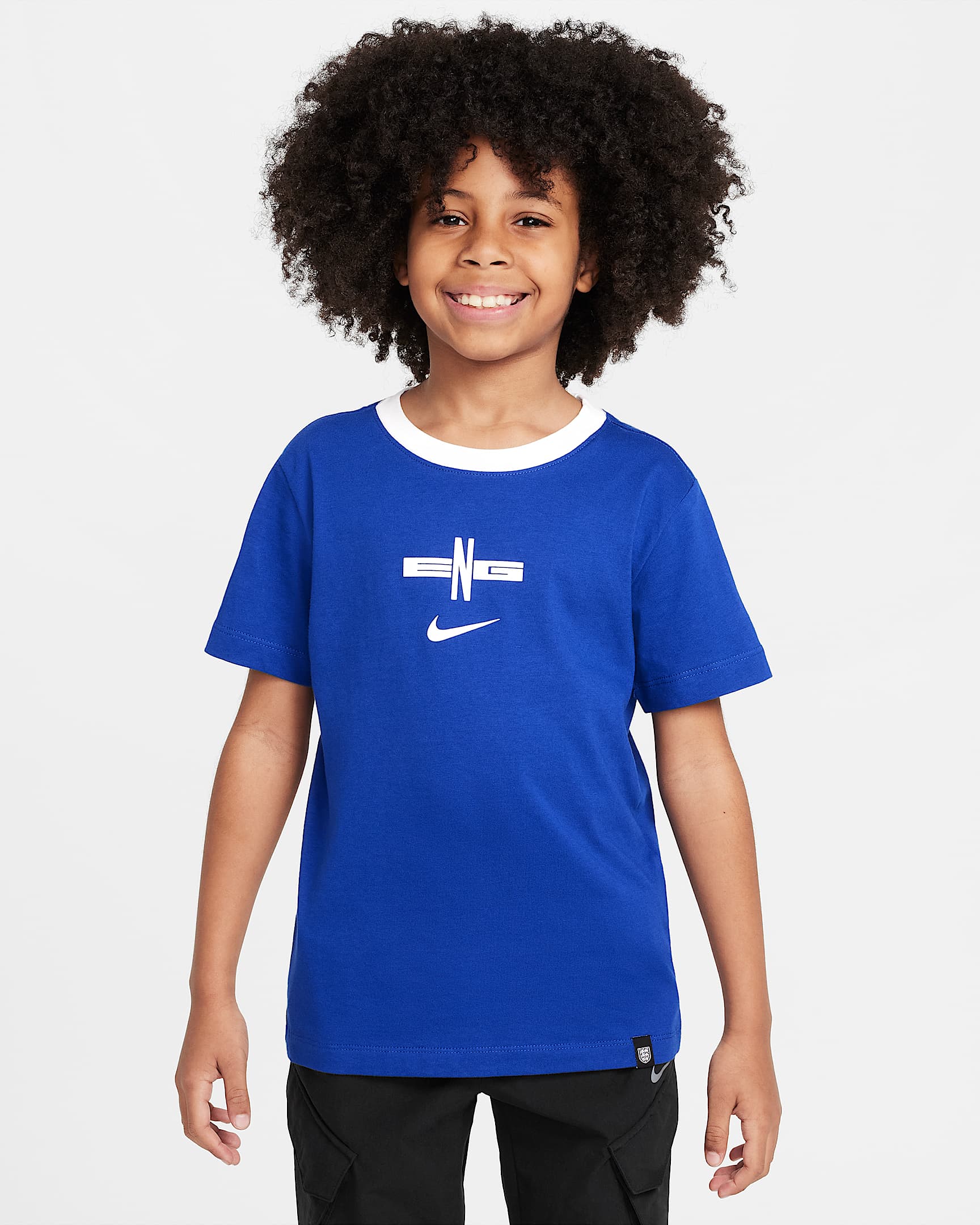 England Nike fotball-T-skjorte til store barn - Rush Blue
