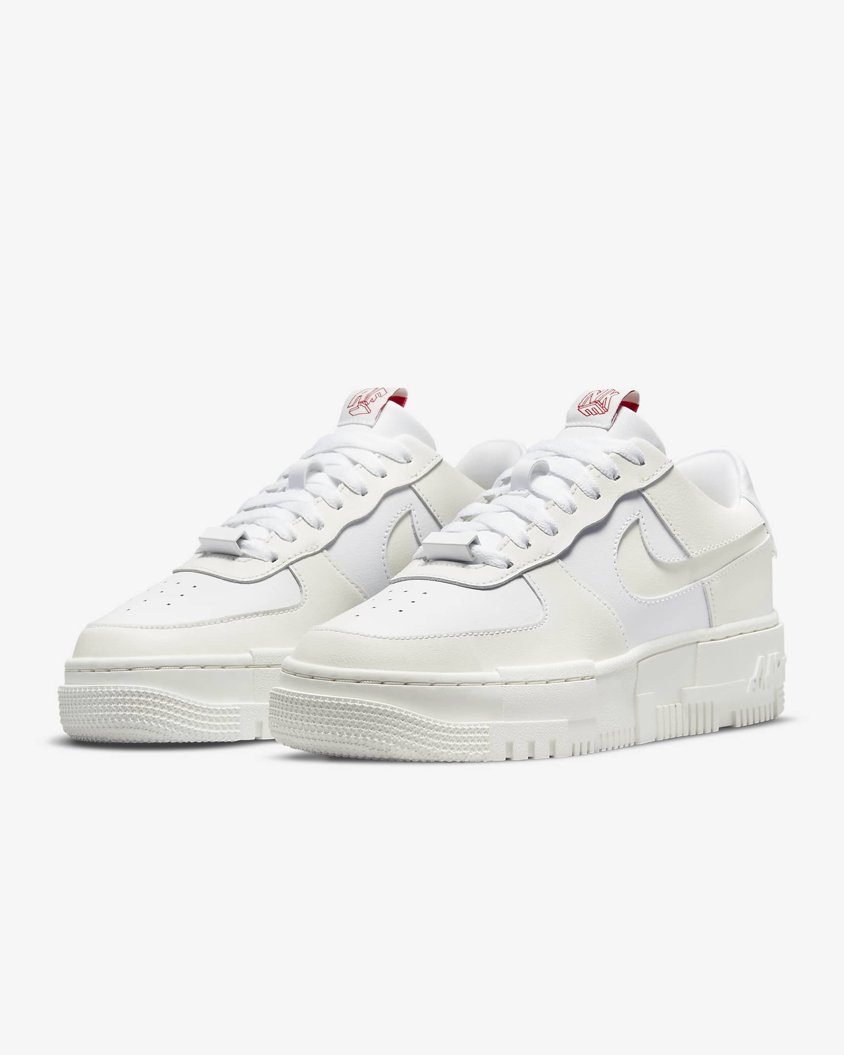 Nike Air Force 1 Pixel 女鞋 - 白色/University Red/Summit White/Summit White