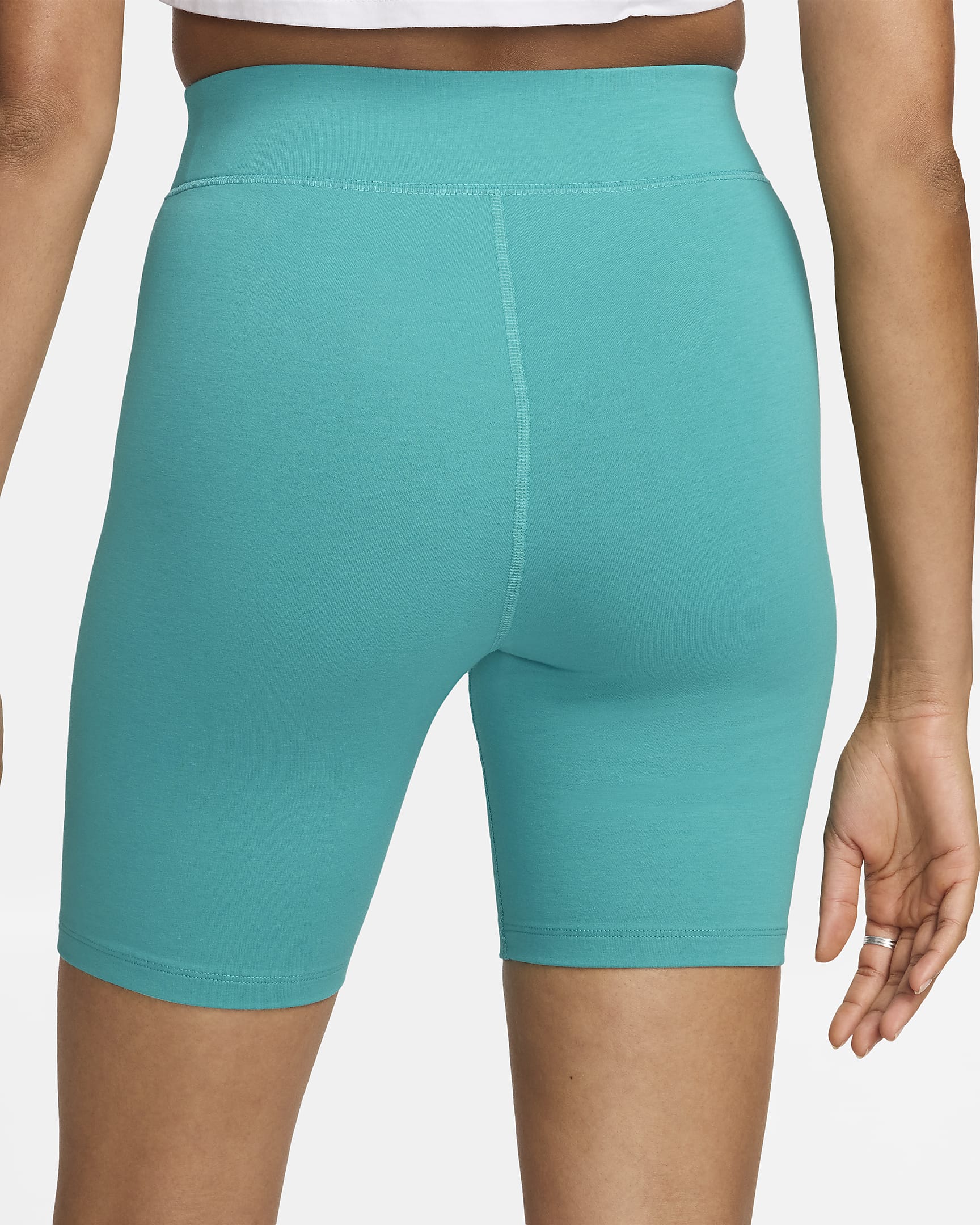 Nike Sportswear Classic Women's High-Waisted 8" Biker Shorts - Dusty Cactus/Sail