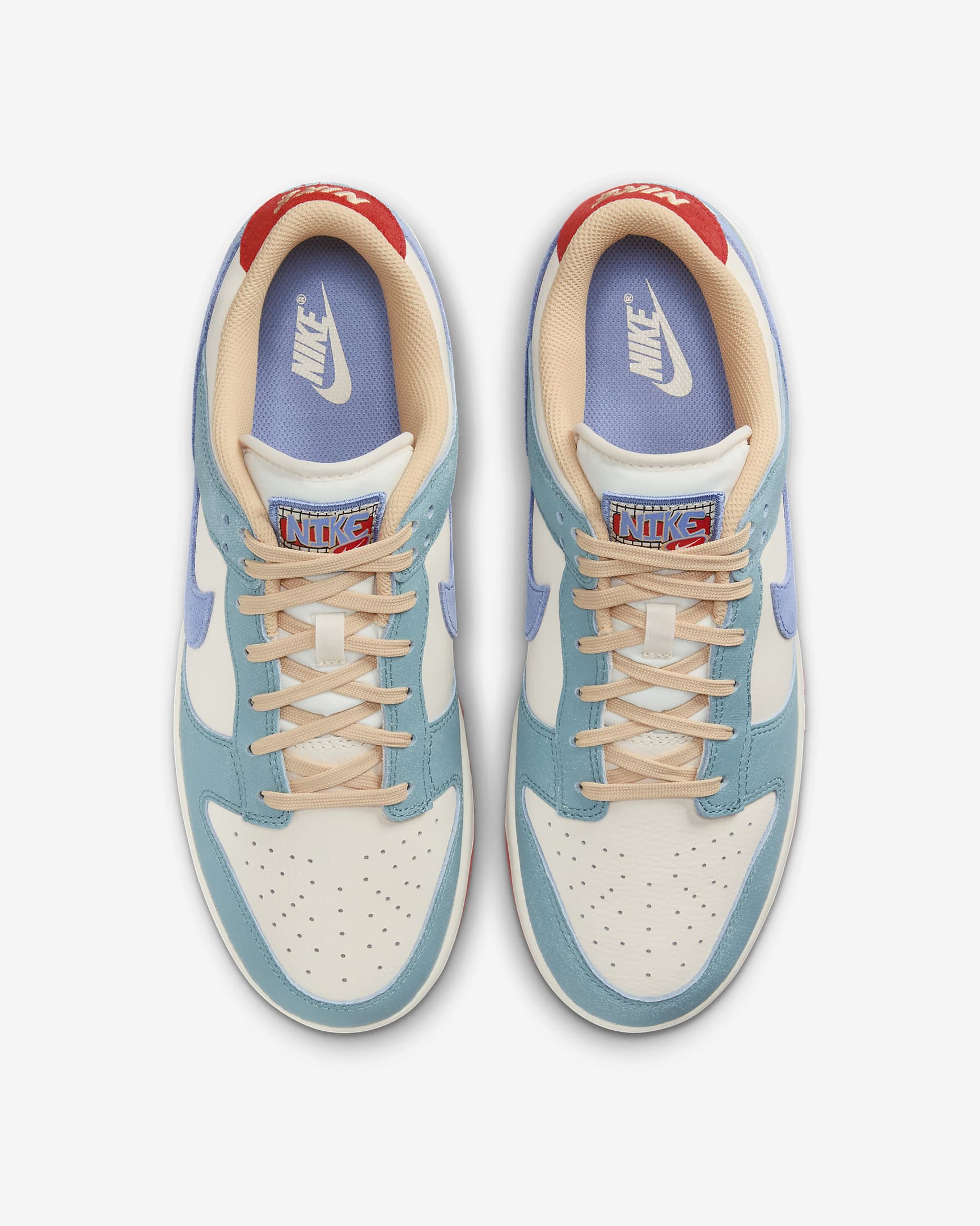 Nike Dunk Low Premium Shoes - Pale Ivory/Denim Turquoise/Light Crimson/Royal Pulse