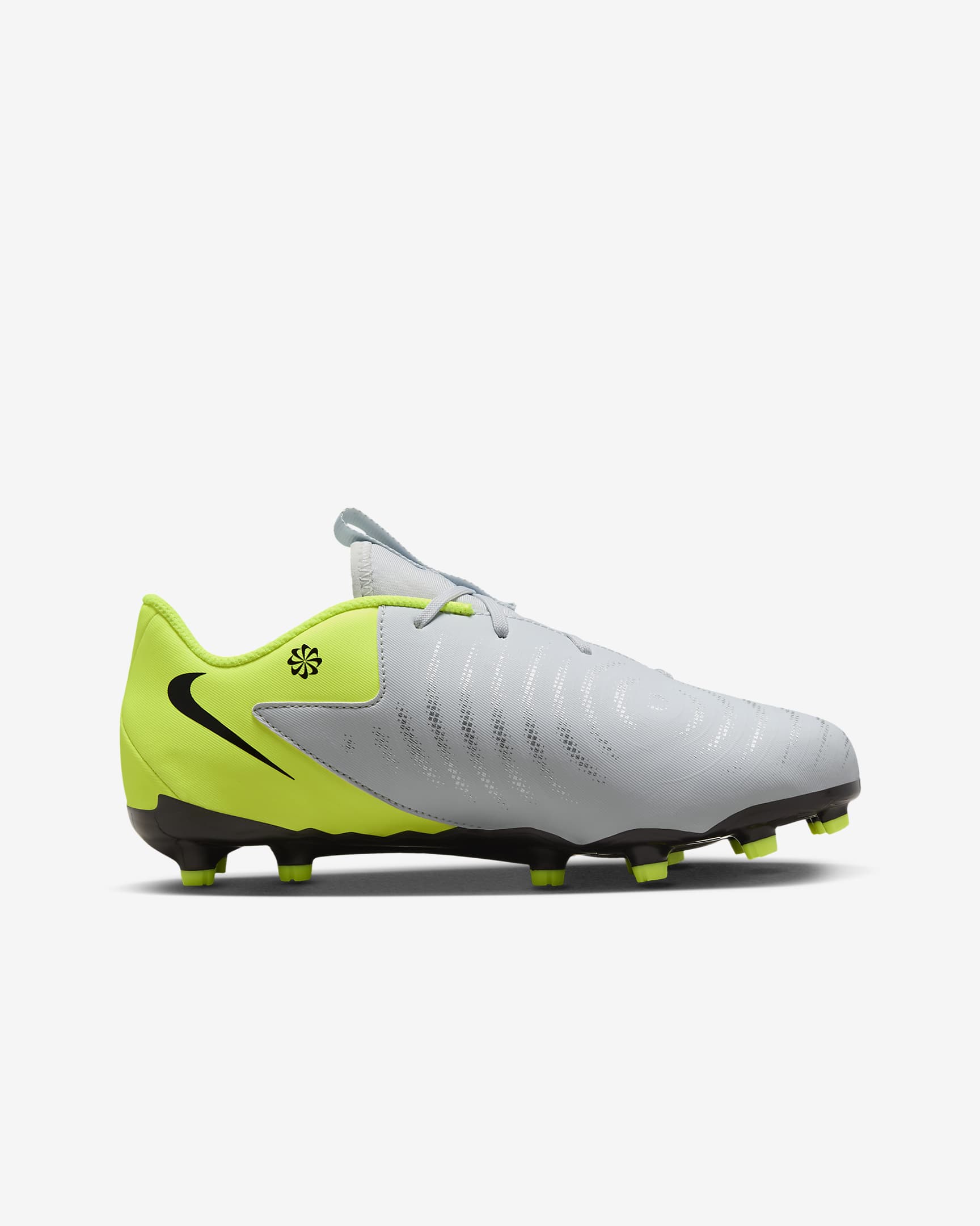 Nike Jr. Phantom GX 2 Academy Botes de futbol MG de perfil baix - Nen/a i nen/a petit/a - Platejat metal·litzat/Volt/Negre