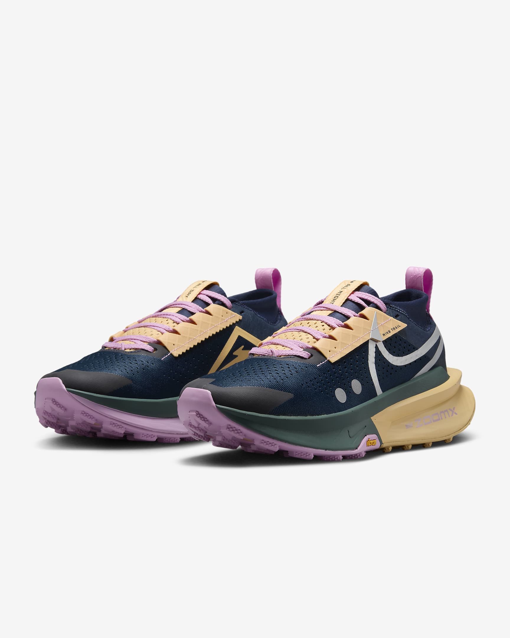 Nike Zegama 2 Traillaufschuh (Damen) - Armory Navy/Celestial Gold/Vintage Green/Metallic Silver