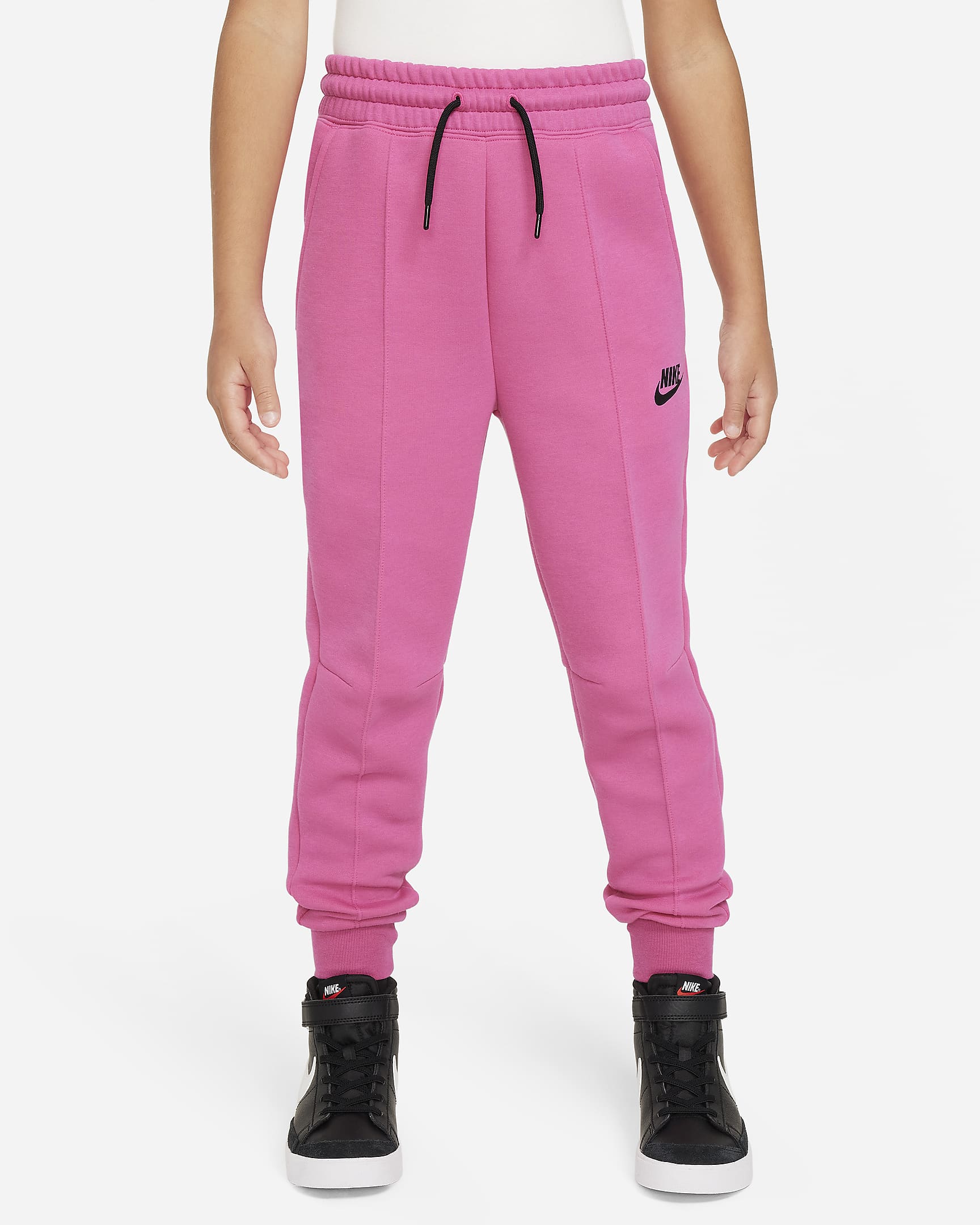 Calças desportivas Nike Sportswear Tech Fleece Júnior (Rapariga) - Rosa Alchemy/Preto/Preto