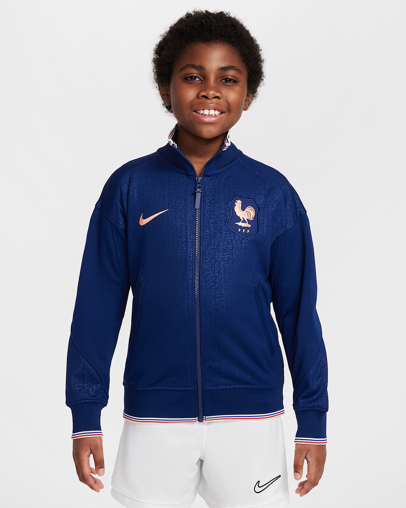 Frankreich Academy Pro Nike Dri-FIT Fußball-Hymnenjacke (ältere Kinder) - Blue Void/Light Madder Root