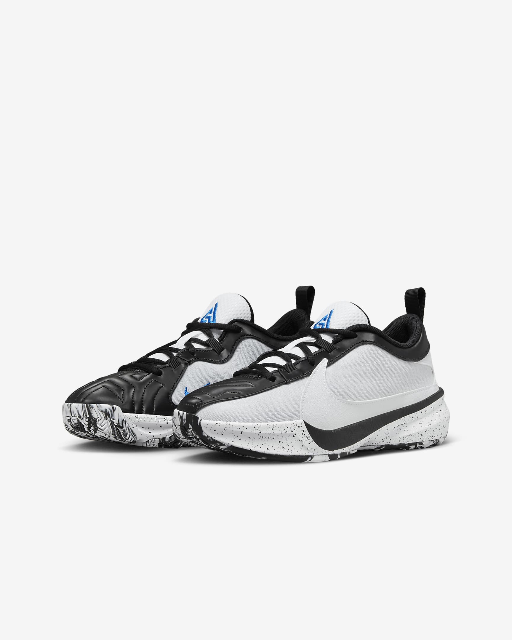 Nike Freak 5 GS Big Kids Basketball Shoes White Black Blue