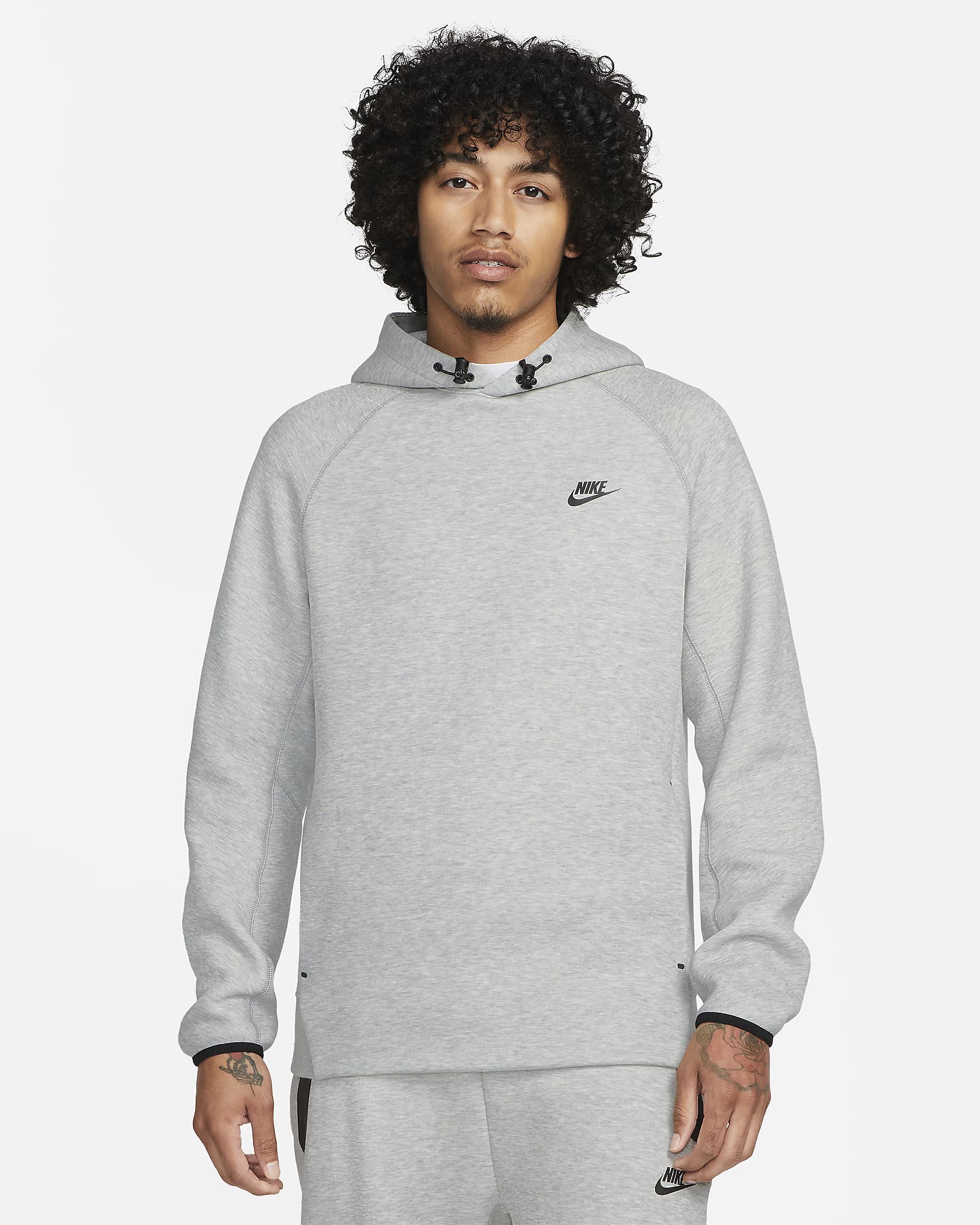 Nike Sportswear Tech Fleece Hoodie voor heren - Dark Grey Heather/Zwart