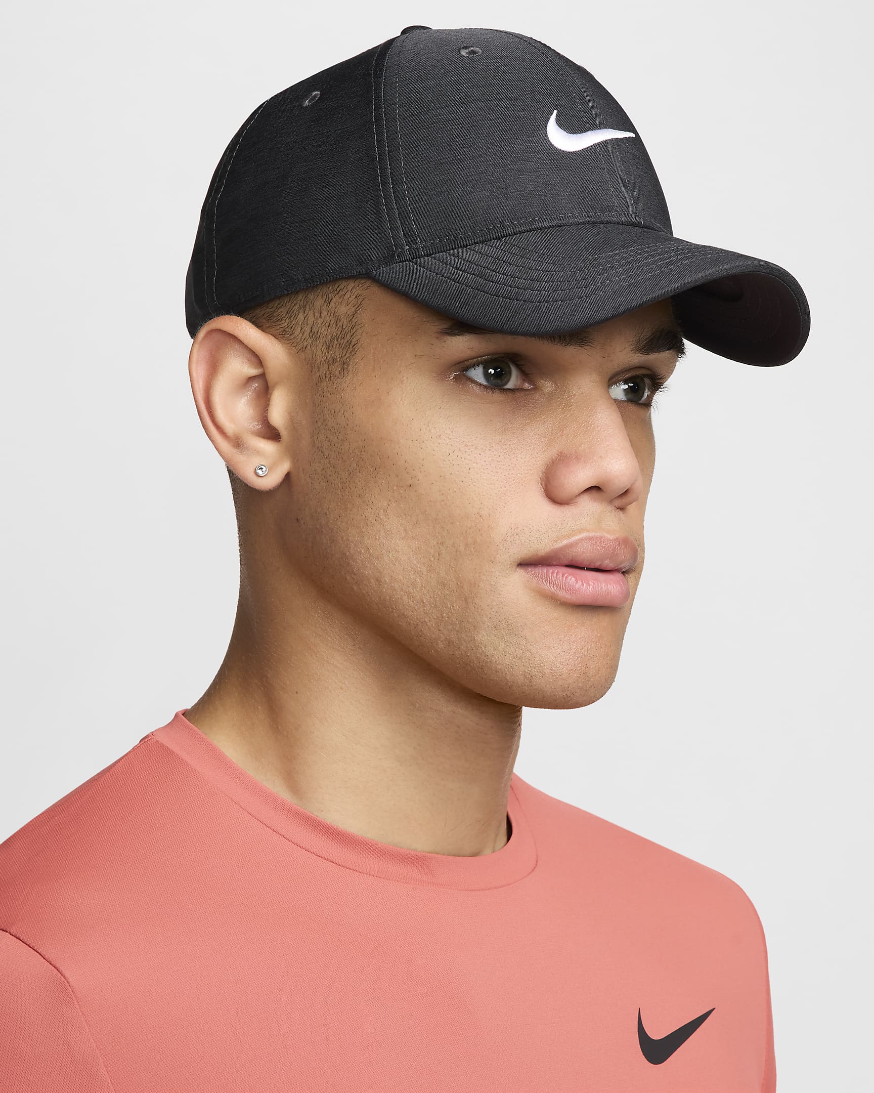 Nike Dri-FIT Club Structured Heathered Cap - Black/White