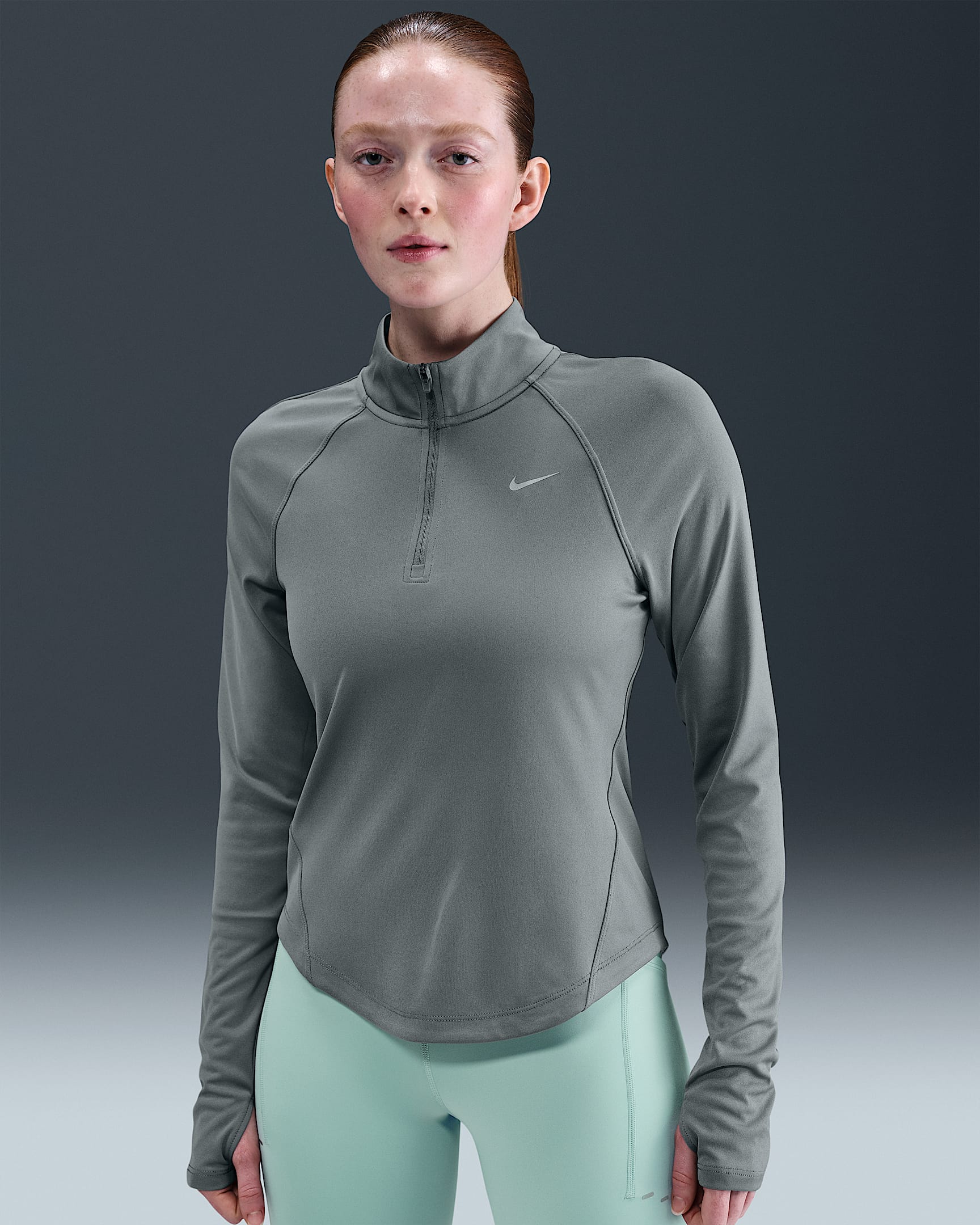 Nike Tempo Women's Dri-FIT 1/4-Zip Running Top - Smoke Grey