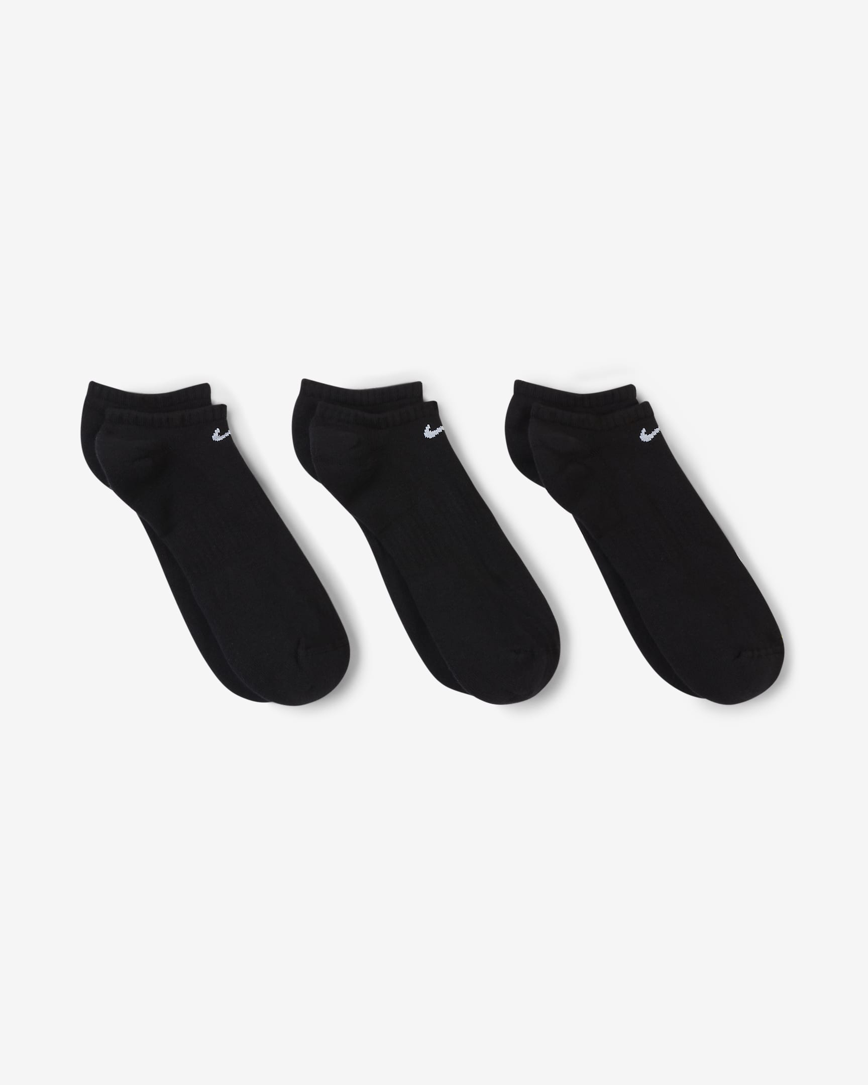 Nike Everyday Cushioned Calcetines cortos de entrenamiento (3 pares) - Negro/Blanco