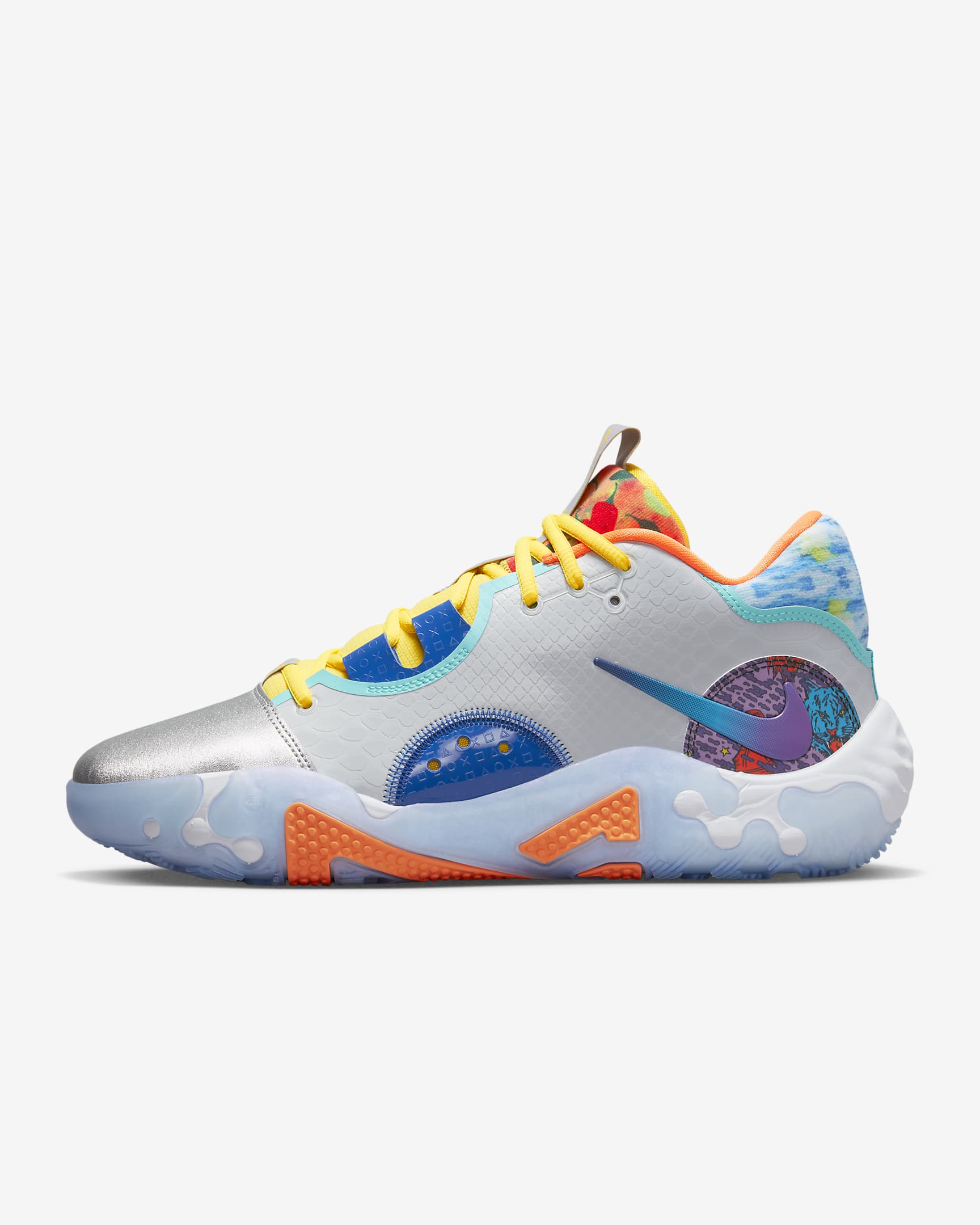 PG 6 EP "Hot Wheels" Basketball Shoes - Opti Yellow/Total Orange/Hyper Royal/Metallic Silver