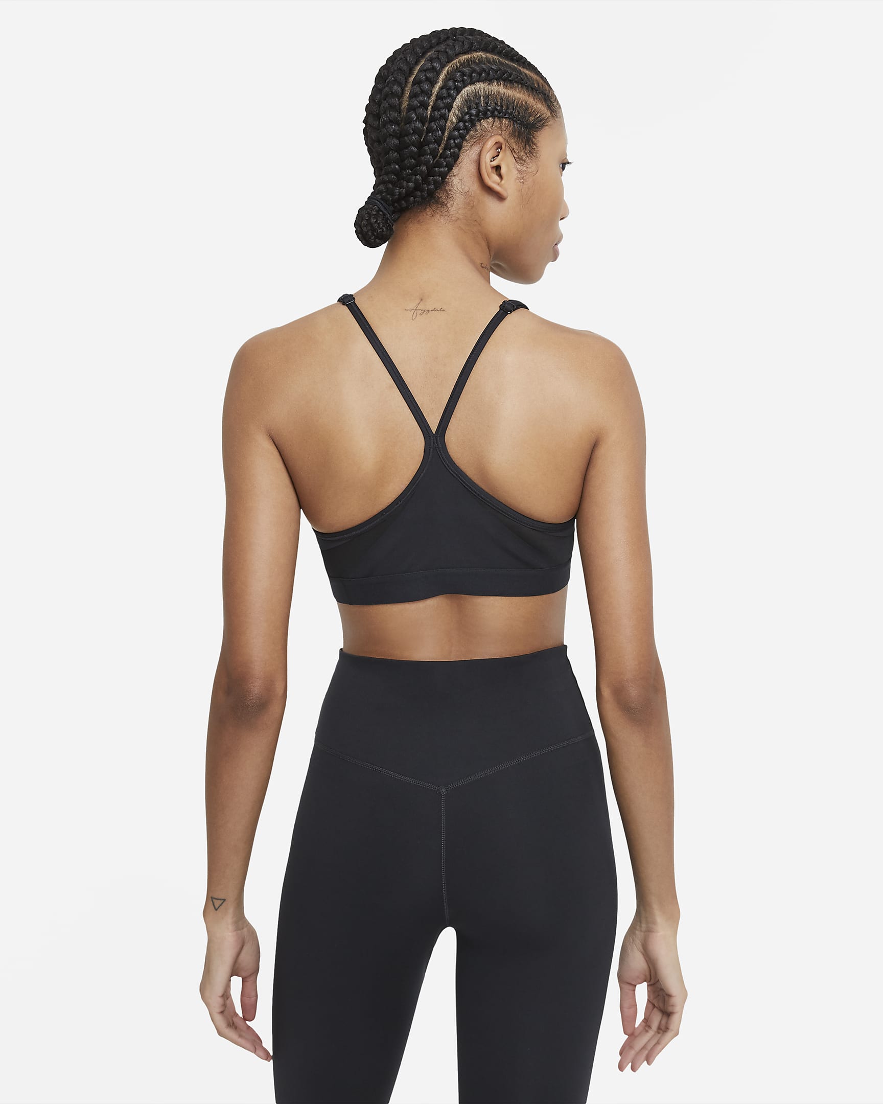 Bra deportivo de baja sujeción acolchado con cuello en V para mujer Nike Indy - Negro/Negro/Negro/Blanco