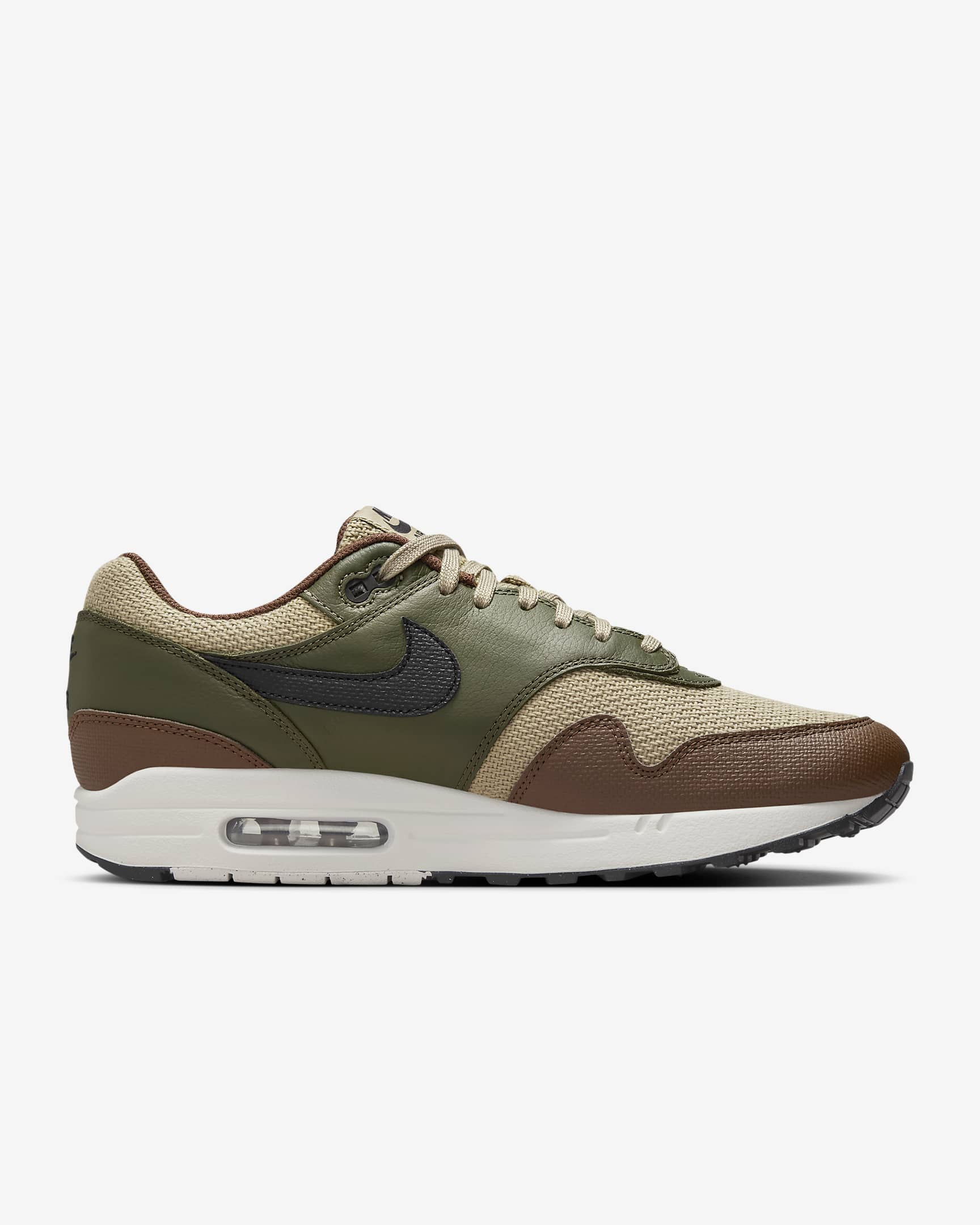 รองเท้าผู้ชาย Nike Air Max 1 Essential Premium - Neutral Olive/Cargo Khaki/Cacao Wow/ดำ