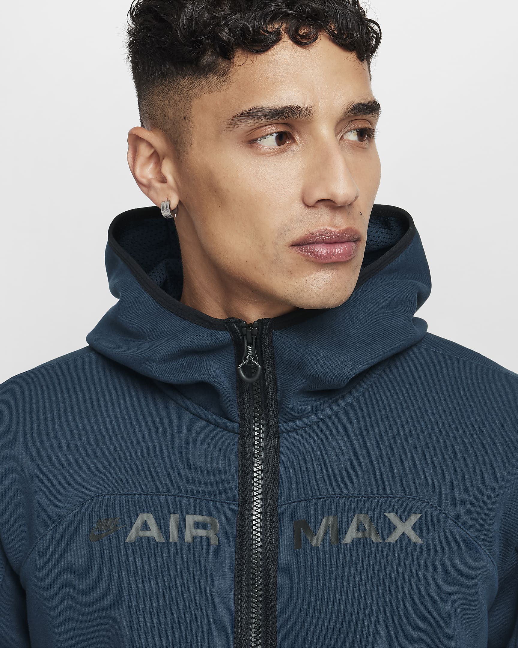 Nike Sportswear Air Max Men's Full-Zip Fleece Hoodie - Armoury Navy/Armoury Navy/Black