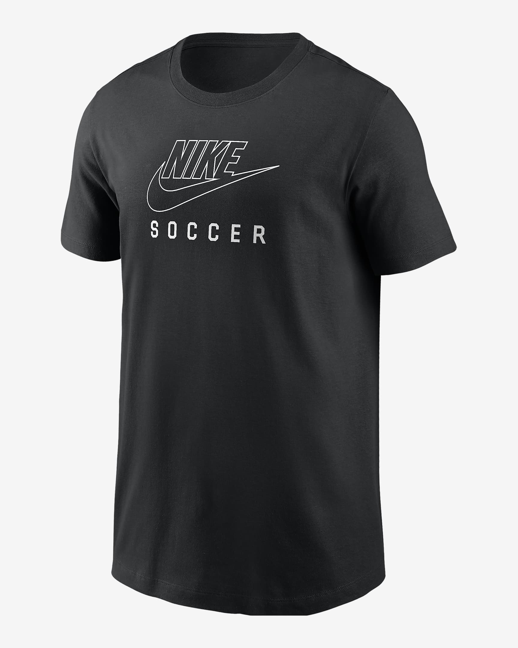 Playera de fútbol para niños talla grande Nike Swoosh - Negro