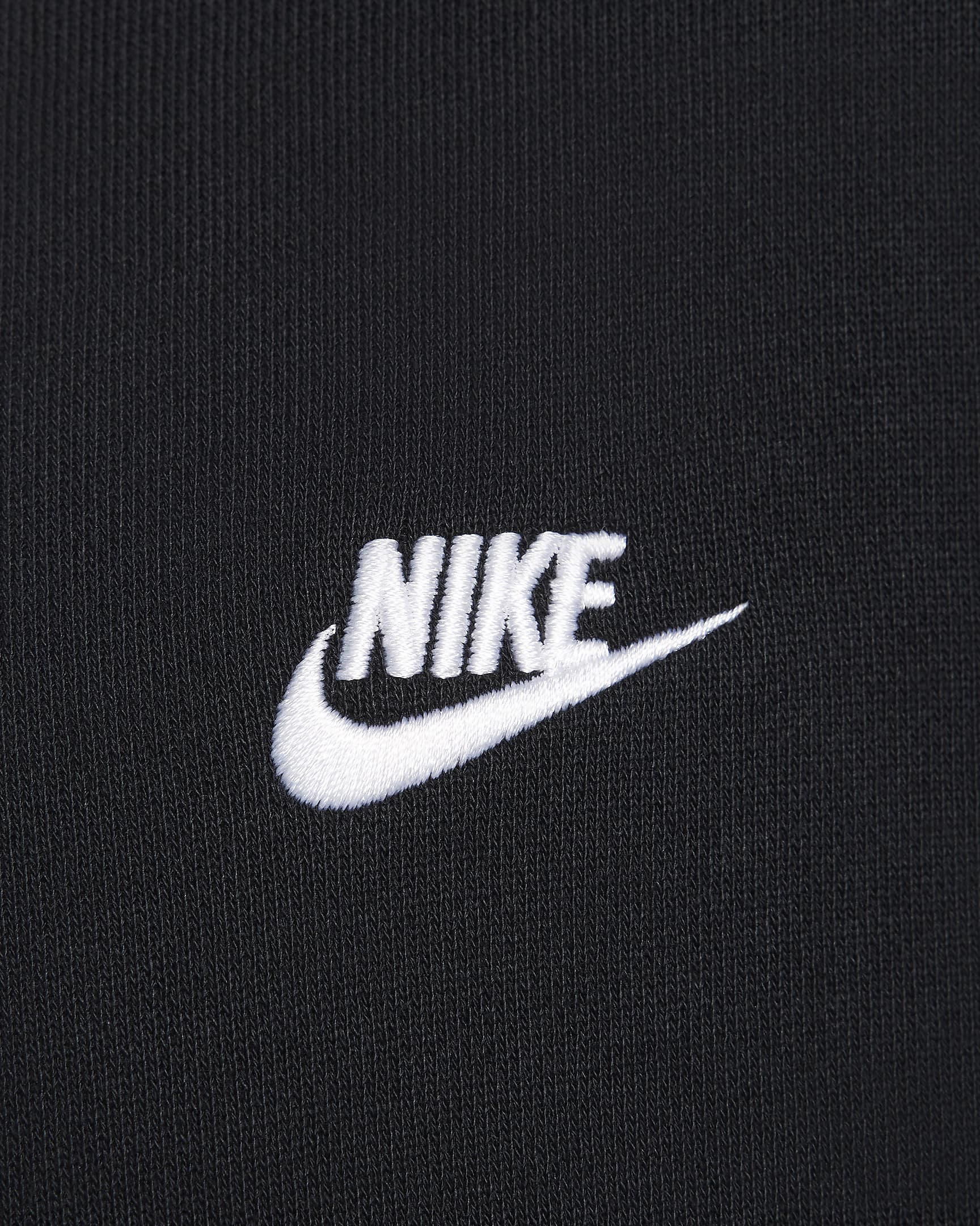 Nike Club Fleece Men's Oversized French Terry Crew - Black/Black/White