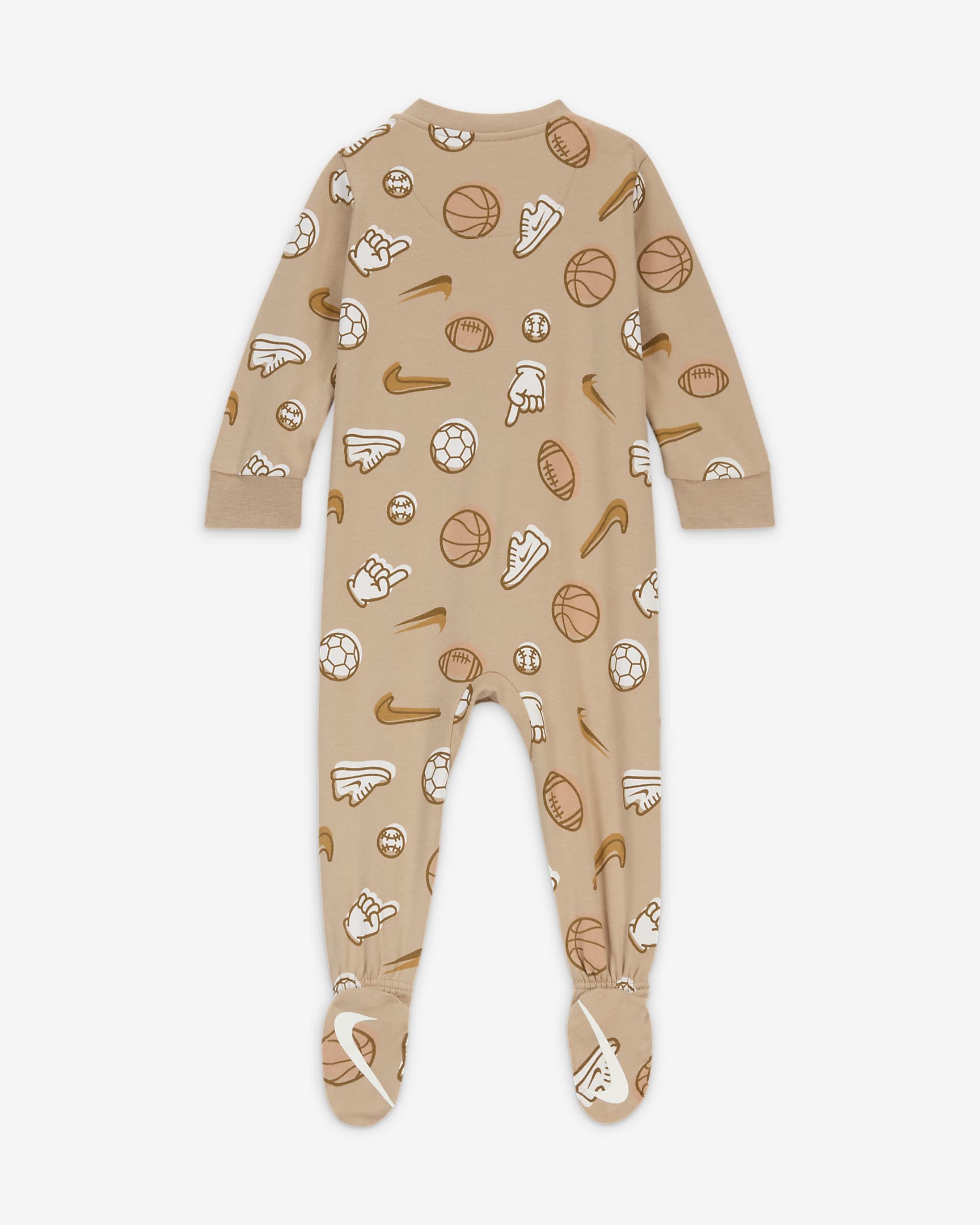 Nike Everyone From Day One Baby (0-9M) Sportball Footed Coverall - Hemp