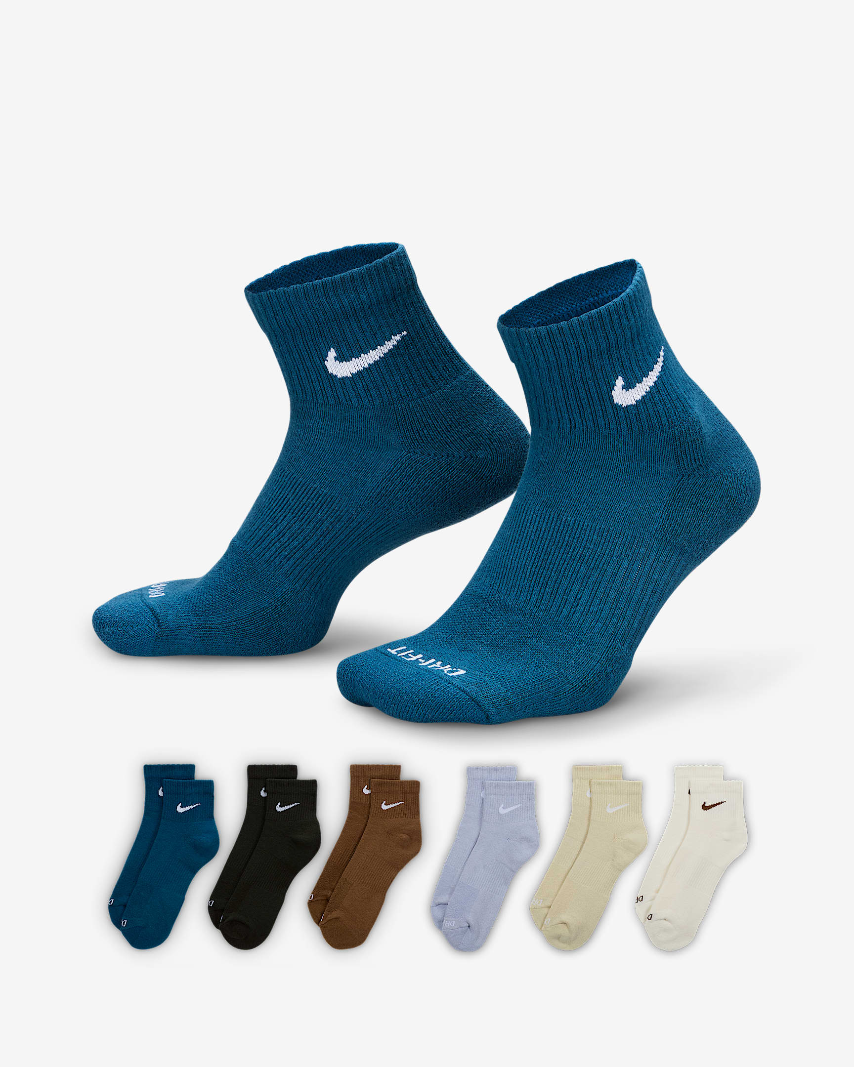 Nike Everyday Plus Cushioned Training Ankle Socks (6 Pairs) - Multi-Color