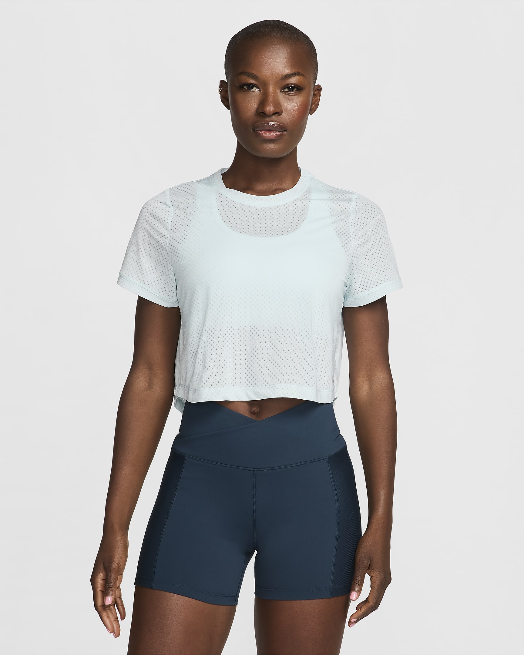 Haut à manches courtes Dri-FIT Nike One Classic Breathe pour femme - Glacier Blue/Noir