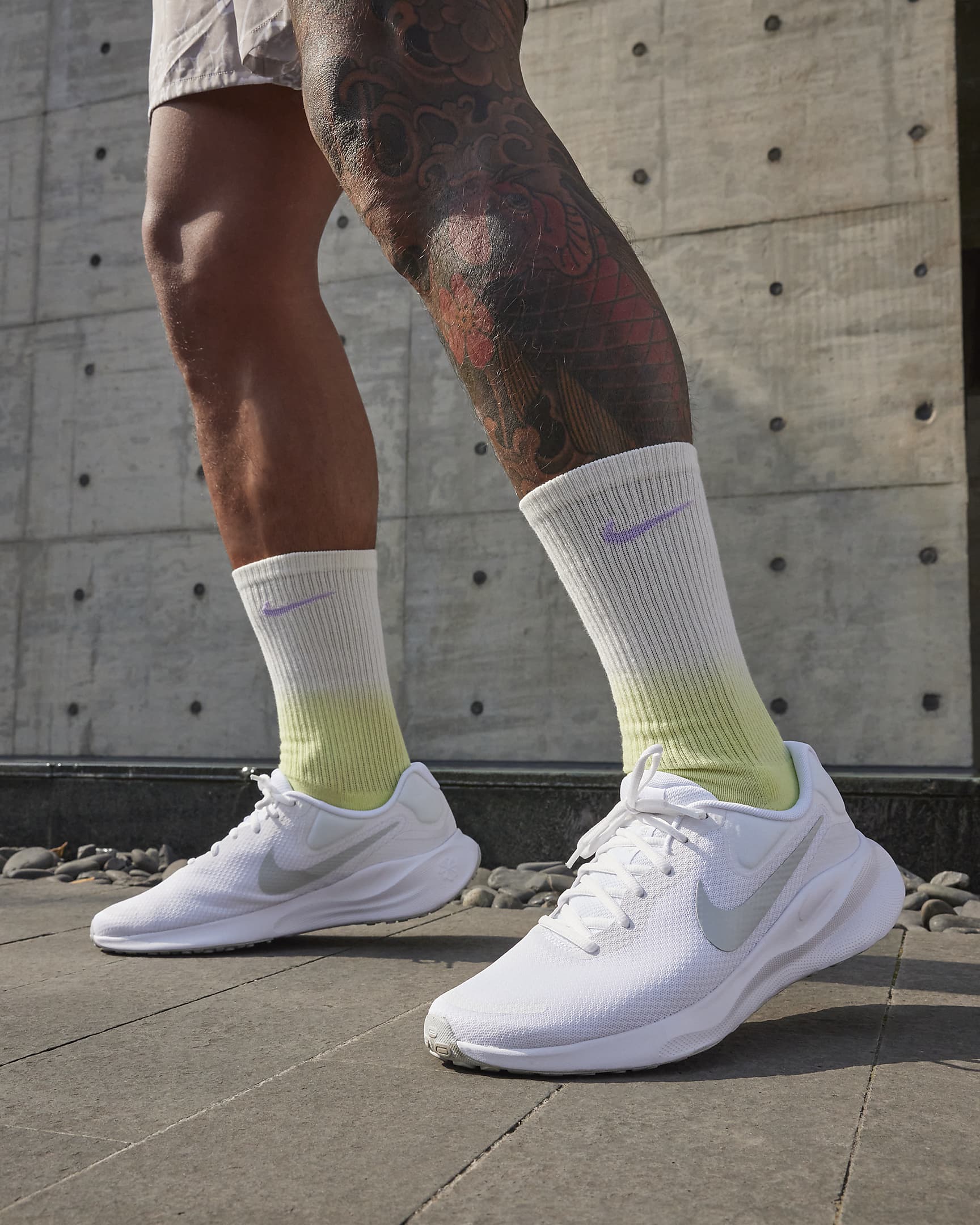 Tenis para correr en pavimento para hombre Nike Revolution 7 - Blanco/Blanco/Platino puro