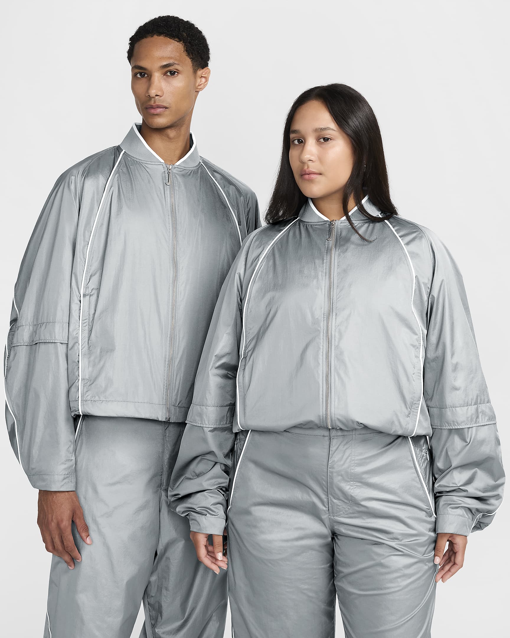 เสื้อแจ็คเก็ตวอร์ม Nike x Jacquemus - Particle Grey/ขาว