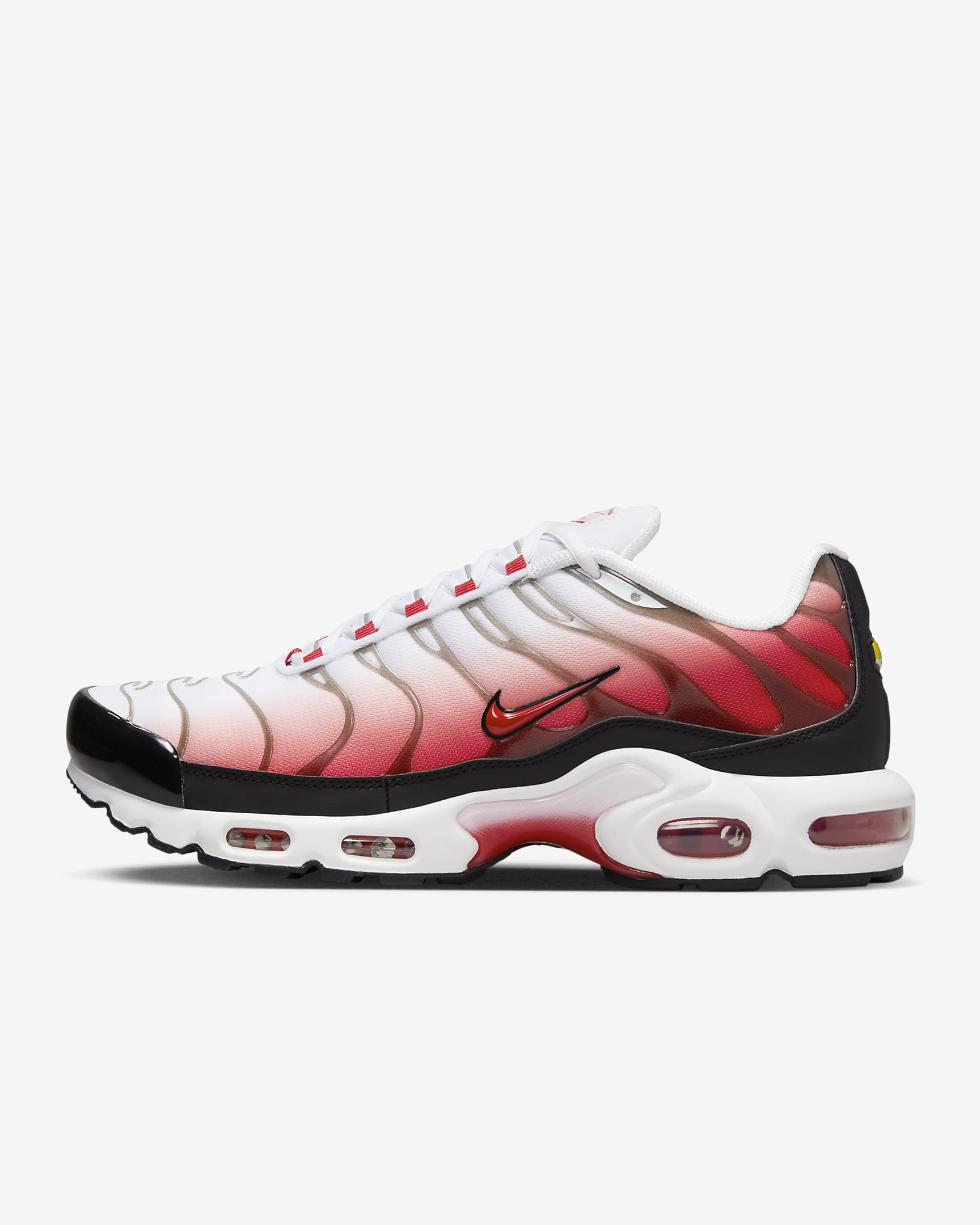 Nike Air Max Plus-sko til mænd - hvid/sort/Metallic Silver/University Red