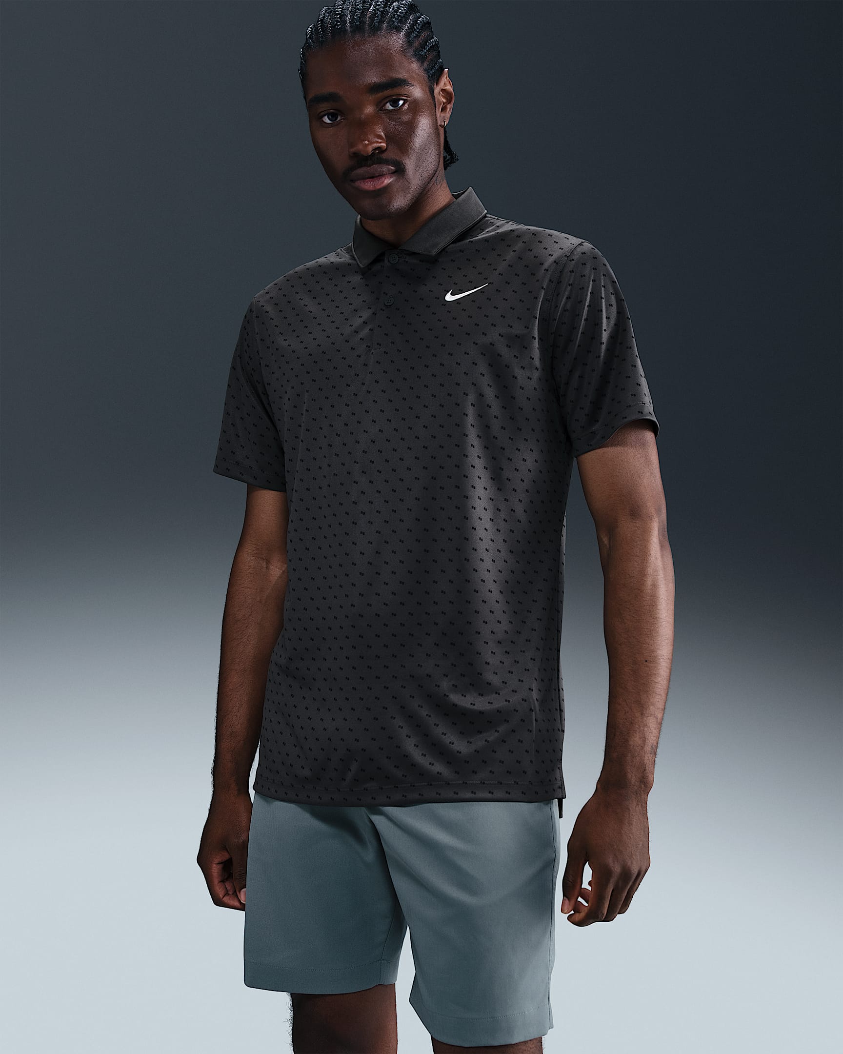 Nike Victory+ Men's Dri-FIT Golf Polo - Anthracite/White