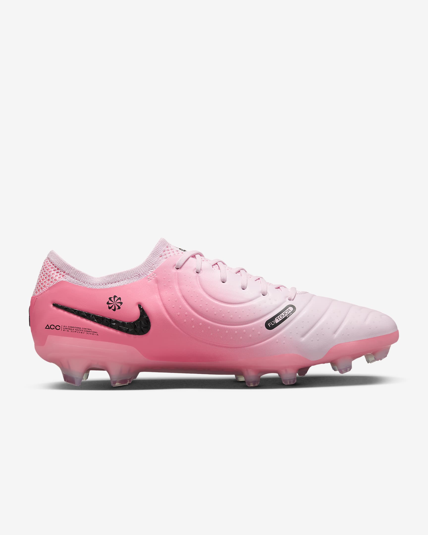 Chaussure de foot à crampons basse pour terrain sec Nike Tiempo Legend 10 Elite - Pink Foam/Noir