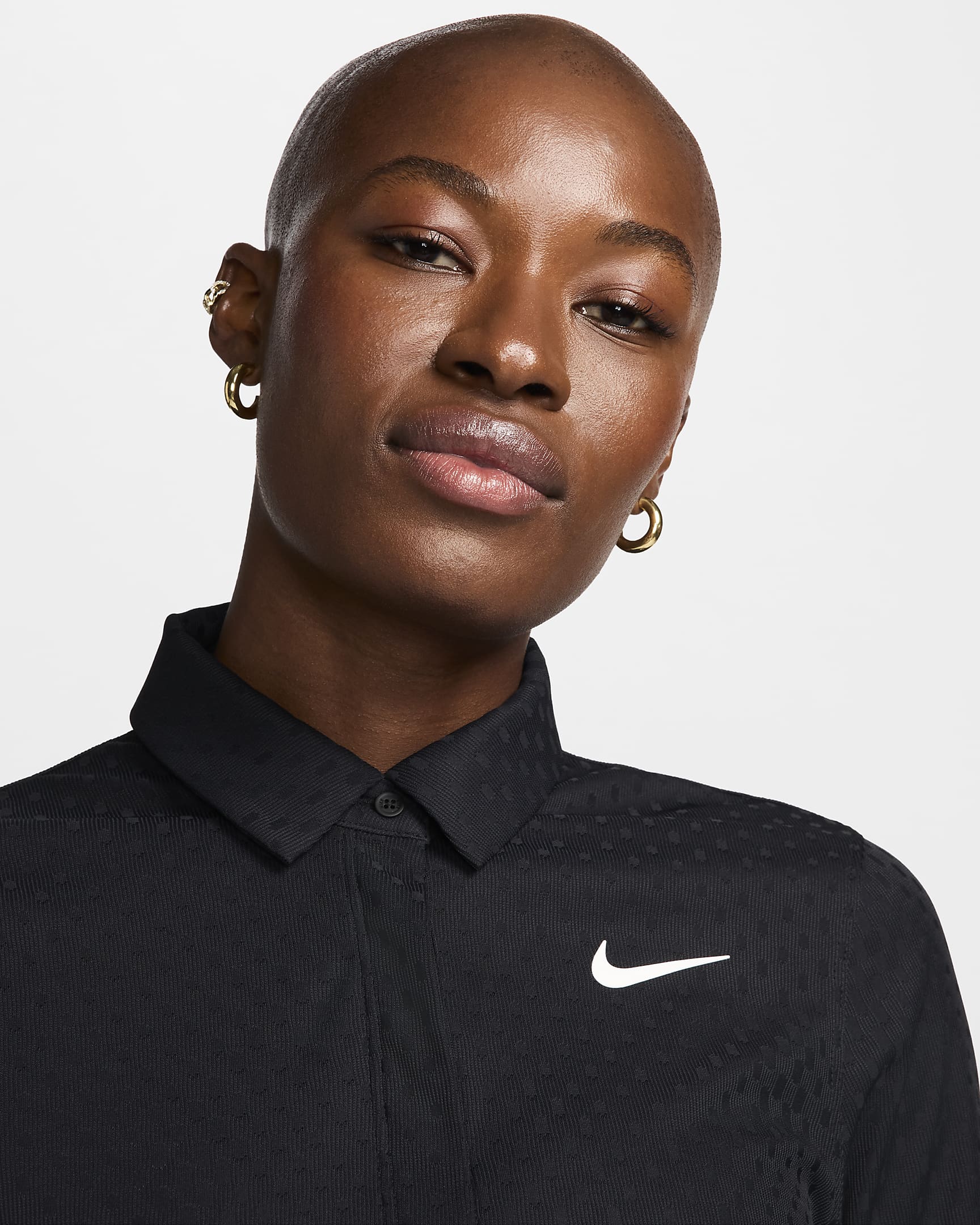 Nike Tour Women's Dri-FIT ADV Long-Sleeve Golf Polo - Black/White