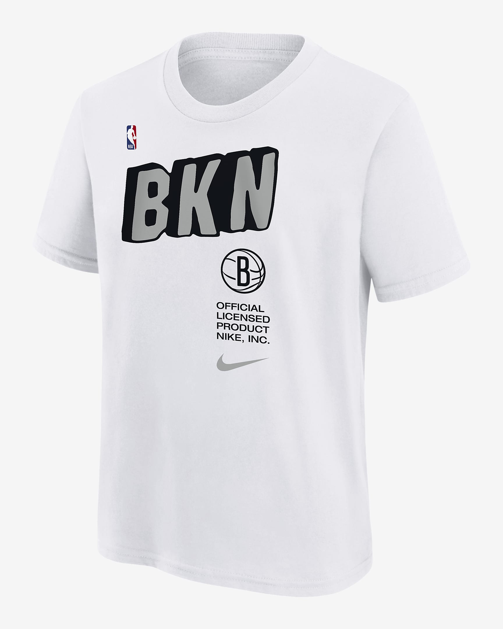 Brooklyn Nets Older Kids' (Boys') Nike NBA T-Shirt - White