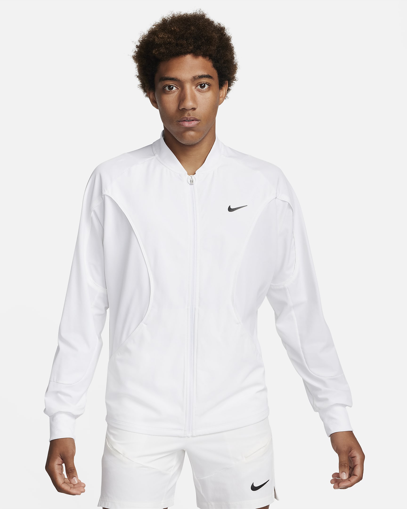 Casaco de ténis Dri-FIT NikeCourt Advantage para homem - Branco/Preto