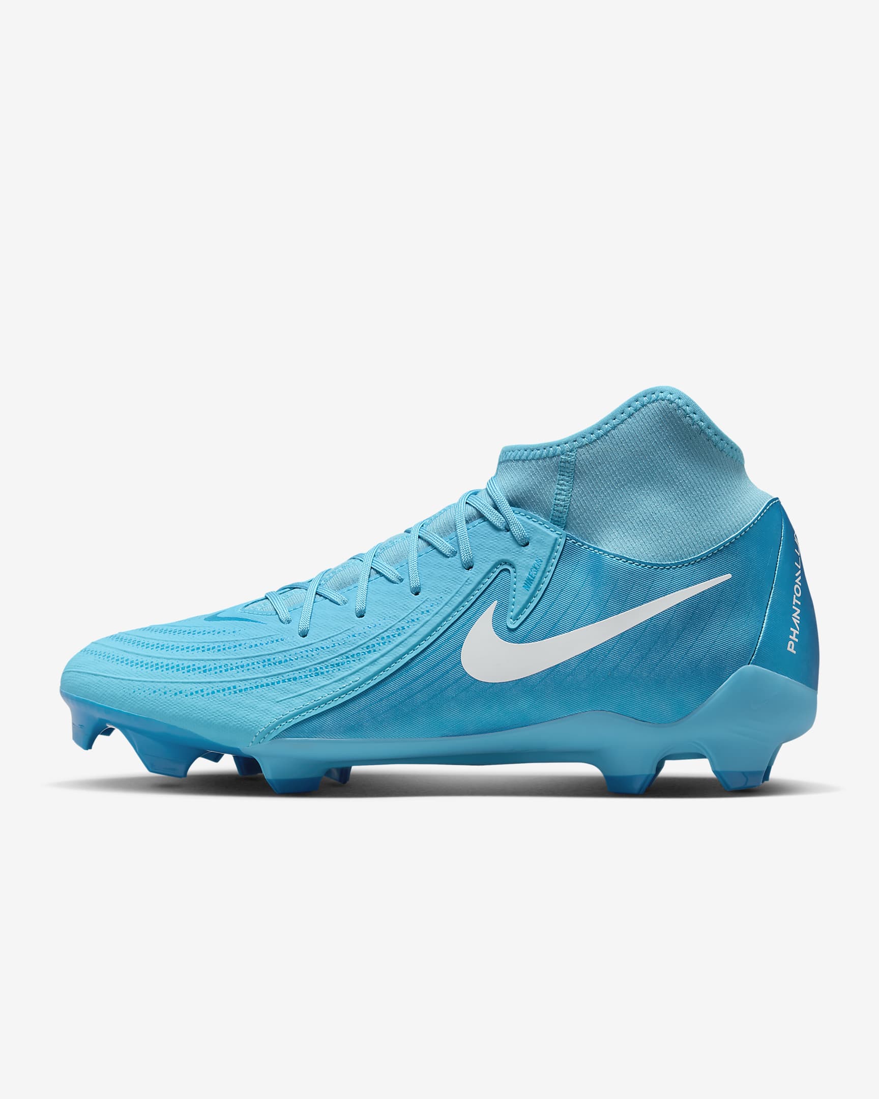 Nike Phantom Luna 2 Academy MG 高筒足球釘鞋 - Blue Fury/白色