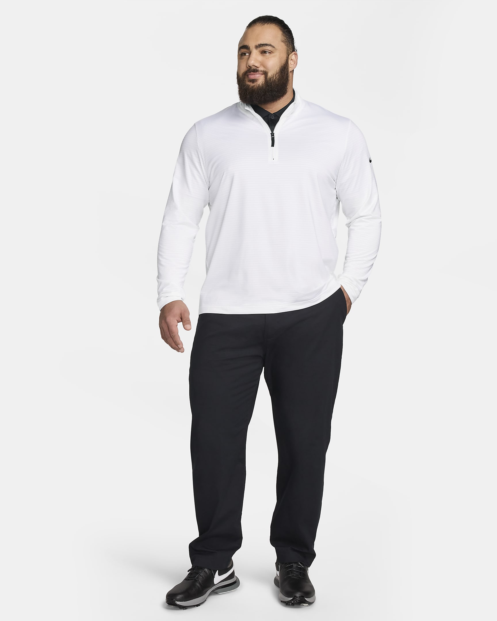 Nike Victory Men's Dri-FIT 1/2-Zip Golf Top - White/Black