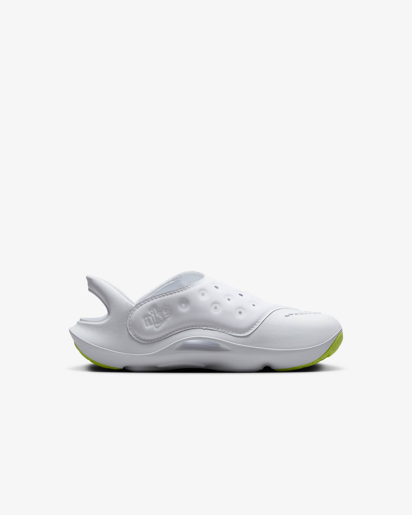 Nike Aqua Swoosh Sandalen für jüngere Kinder - Weiß/Pure Platinum/Volt