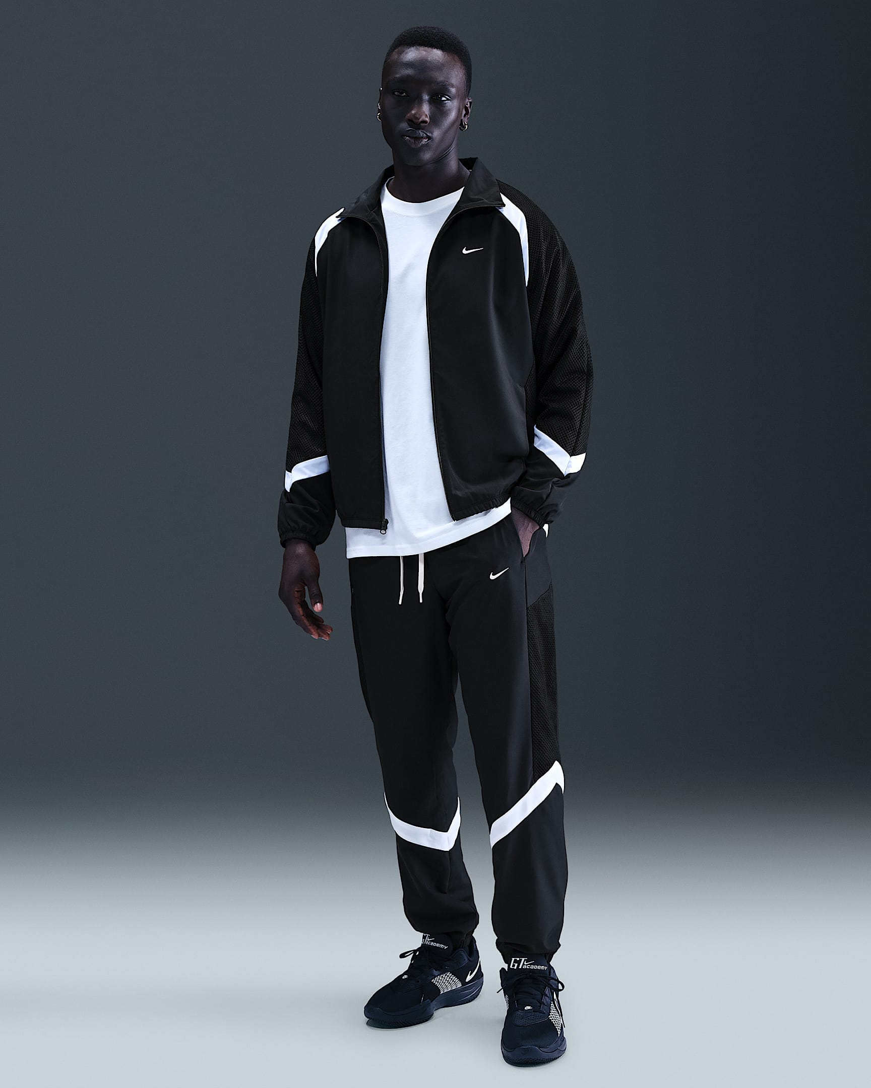 Pantalon de basket tissé Nike Icon pour homme - Noir/Noir/Blanc/Blanc