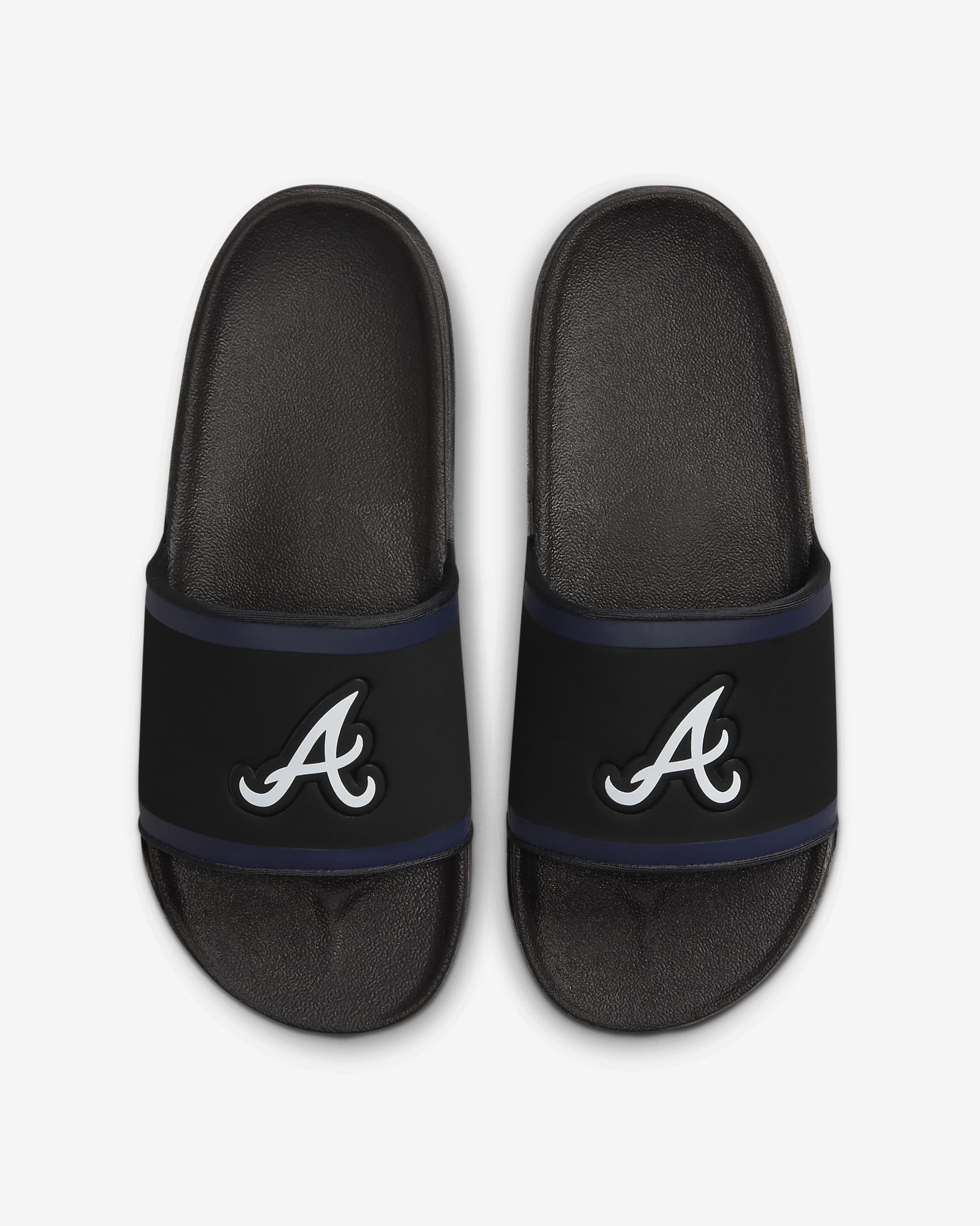 Chancla Nike Offcourt (MLB Atlanta Braves) - Negro/Azul marino universitario/Blanco