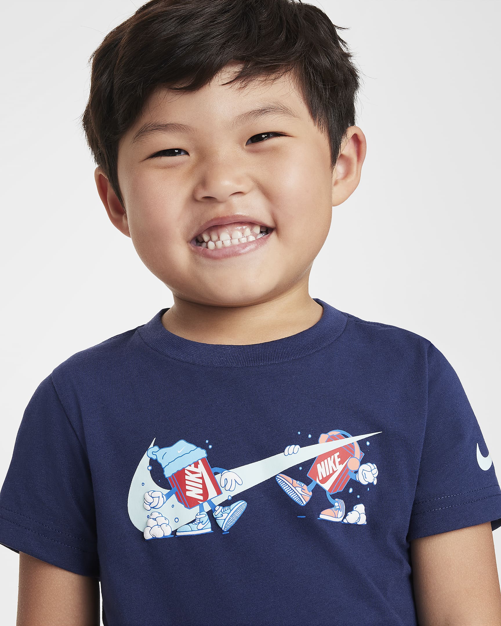 Playera Boxy Snowball infantil Nike - Azul marino medianoche