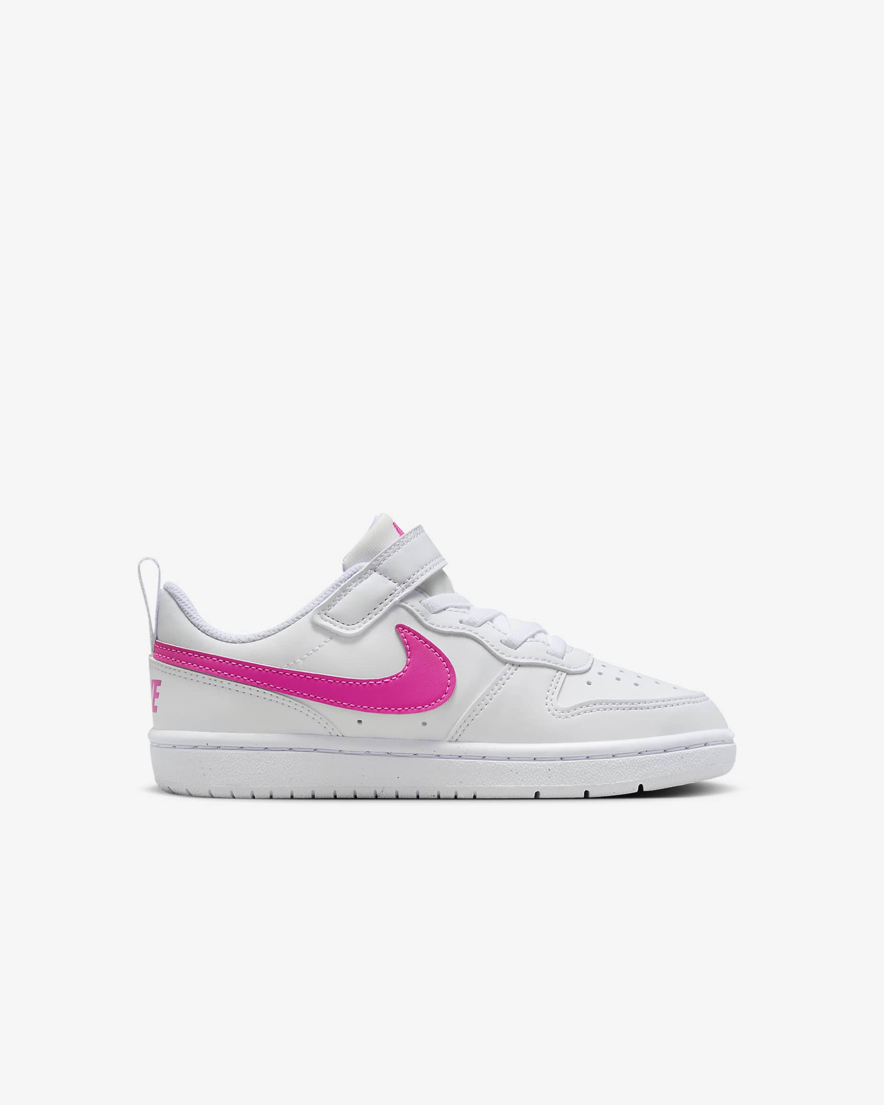 Nike Court Borough Low Recraft Younger Kids' Shoes - White/Laser Fuchsia