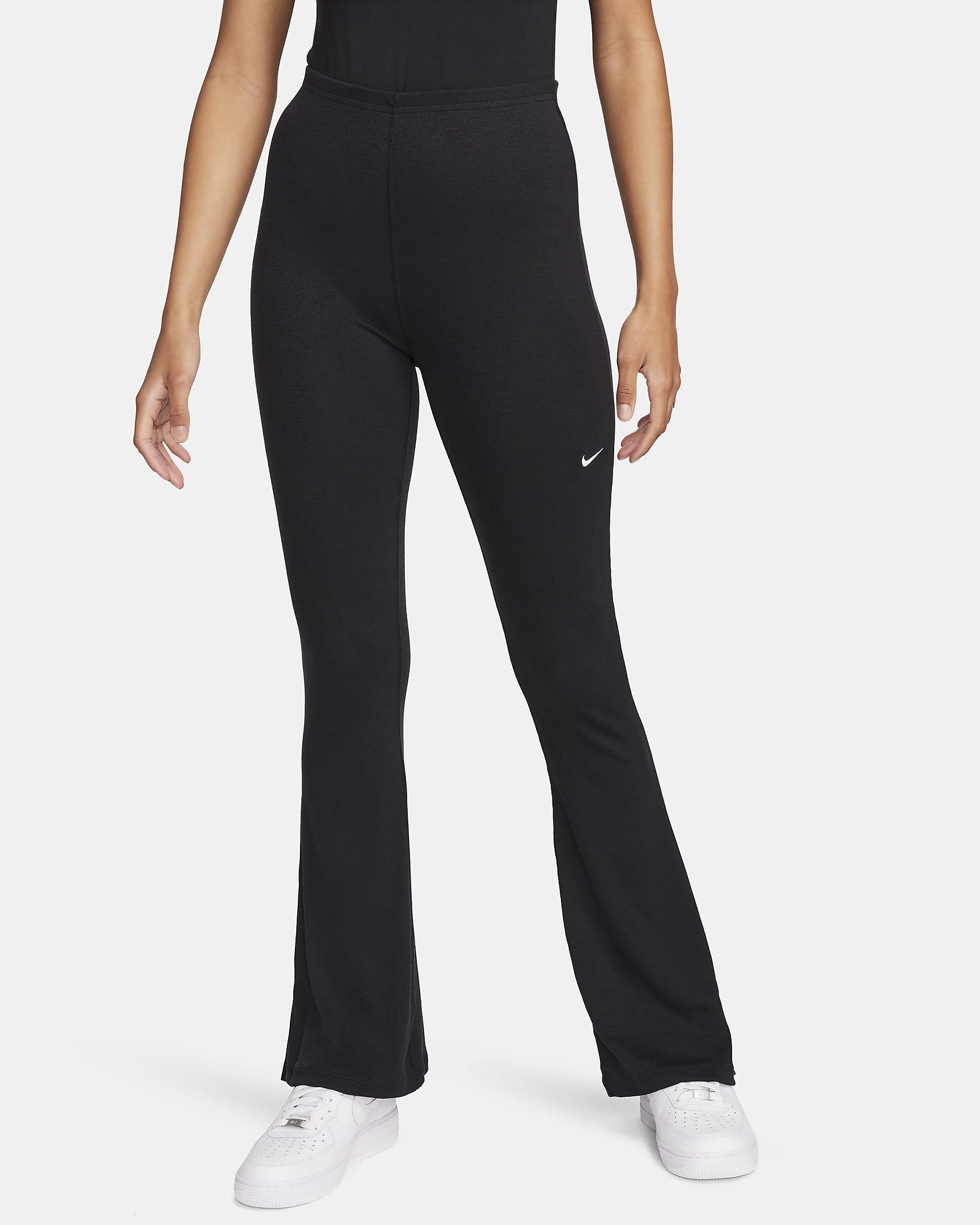 Legging évasé ajusté côtelé Nike Sportswear Chill Knit pour femme - Noir/Sail