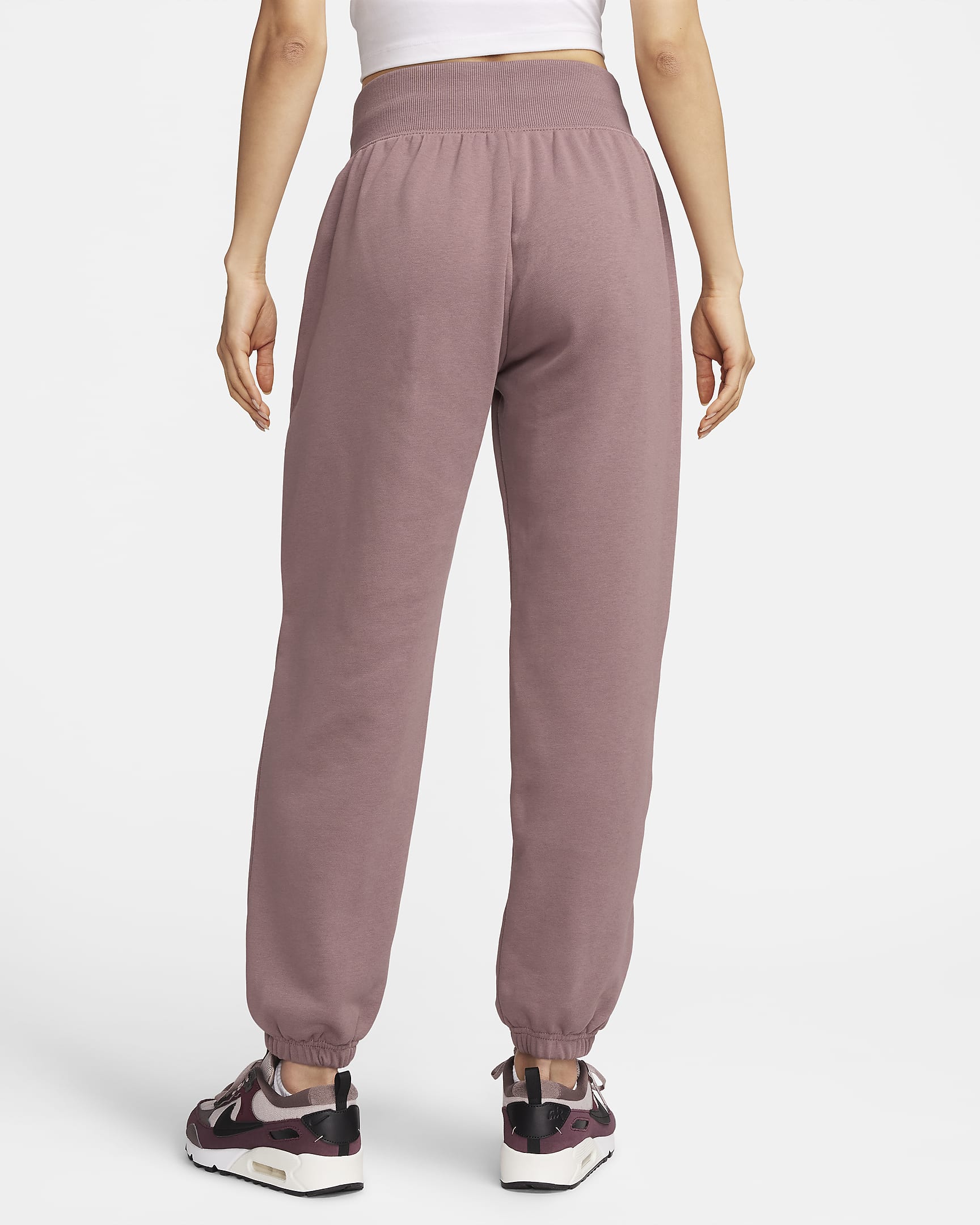 Nike Sportswear Phoenix Fleece Women's High-Waisted Oversized French Terry Sweatpants - Smokey Mauve/Black