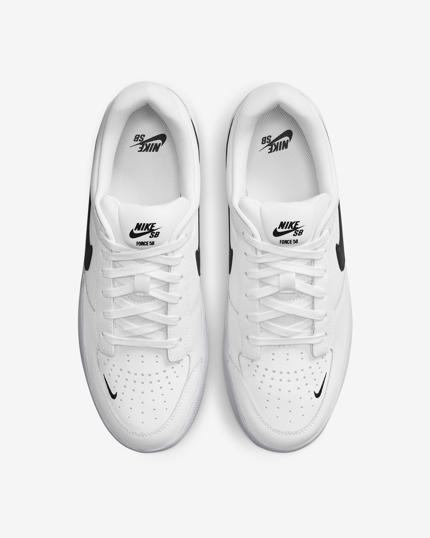 Nike SB Force 58 Premium Skate Shoes - White/White/White/Black