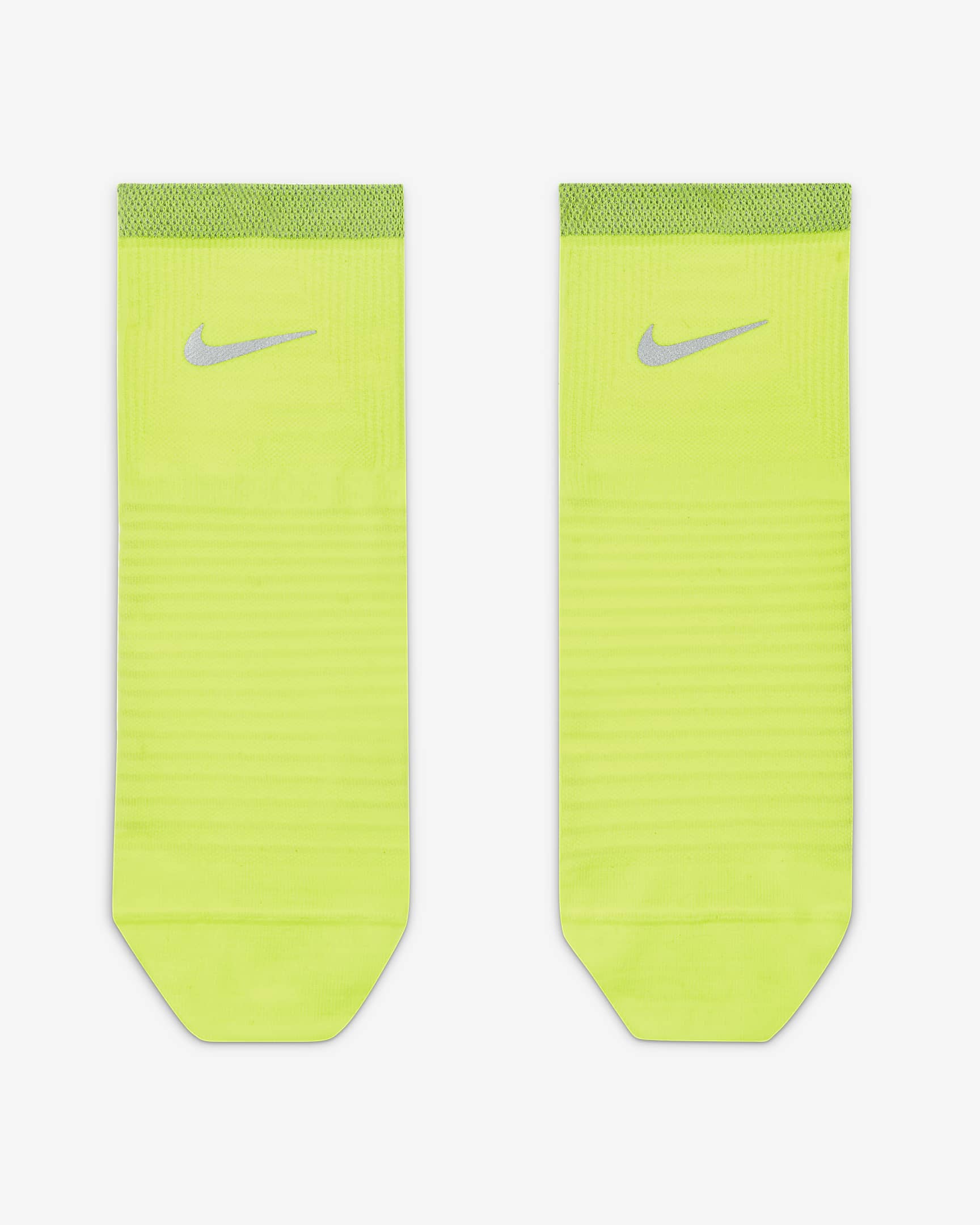 Nike Spark Lightweight Running Ankle Socks - Volt/Reflect Silver