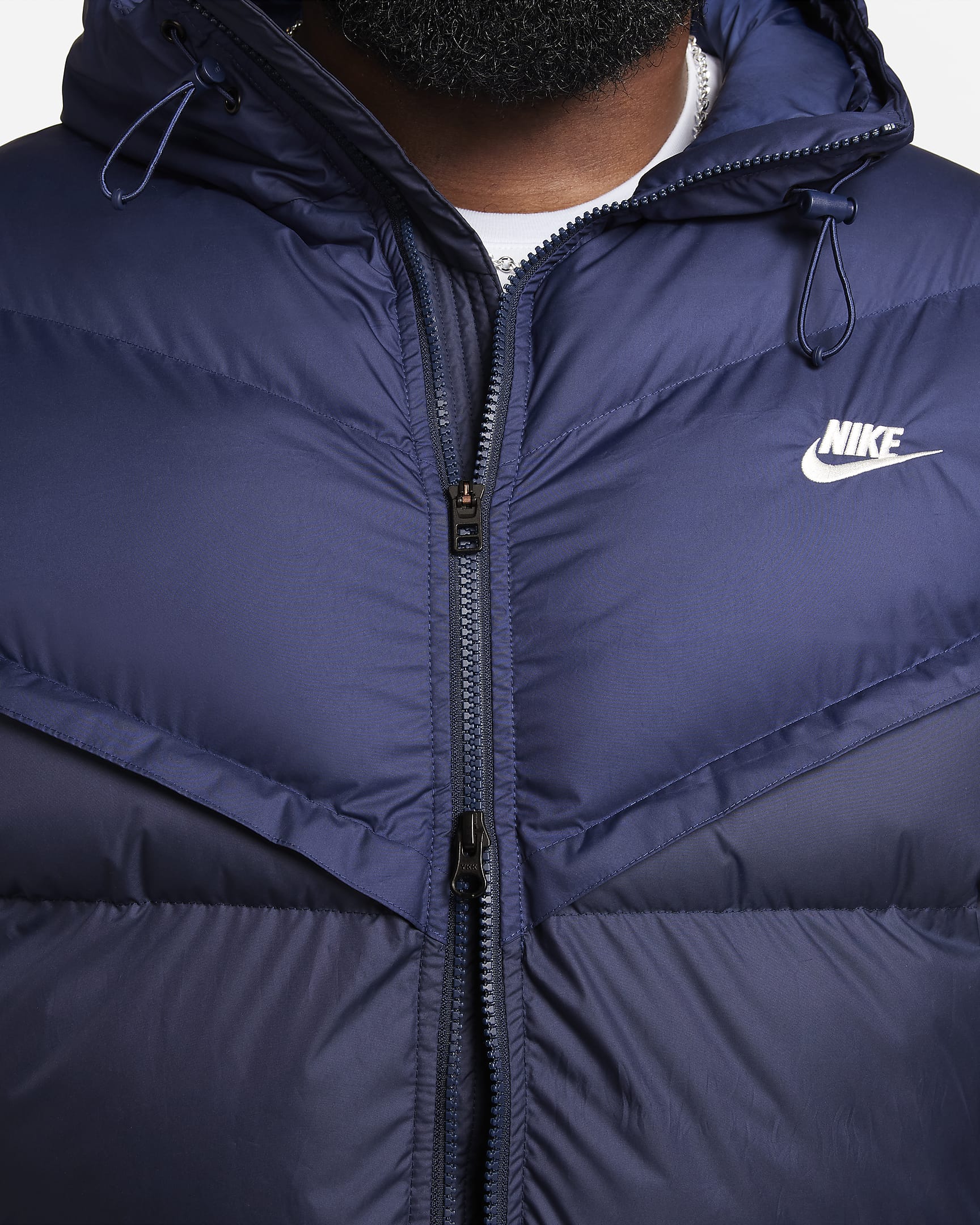 Pufferjacka med huva Nike Windrunner PrimaLoft® Storm-FIT för män - Midnight Navy/Obsidian/Sail